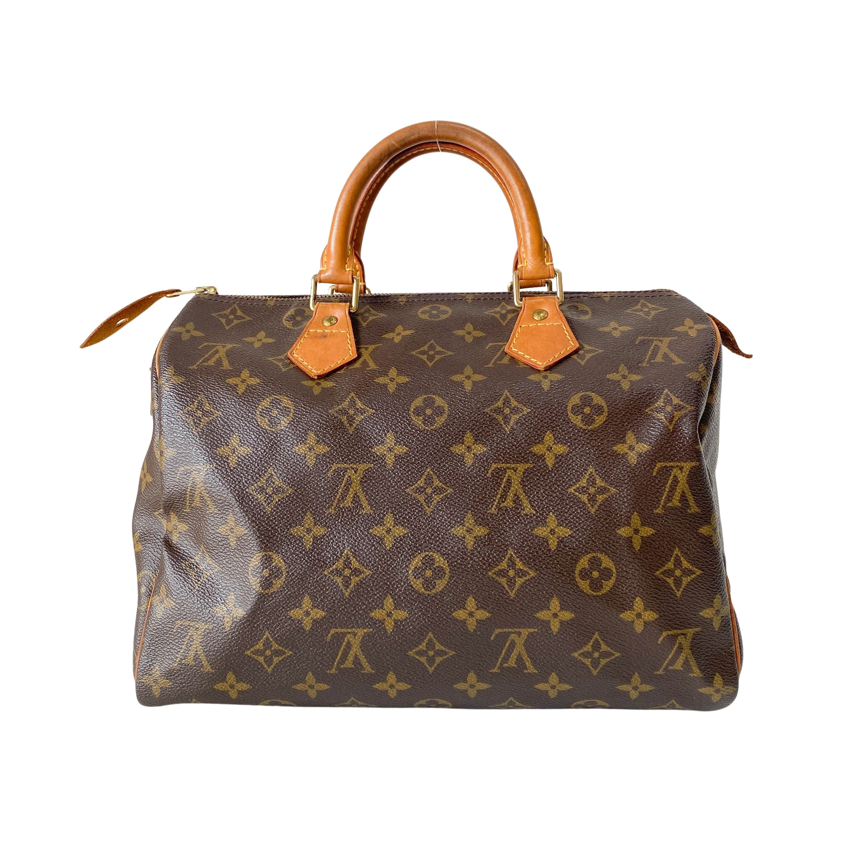 Speedy Monogram 30 Brown Coated Canvas Handbag