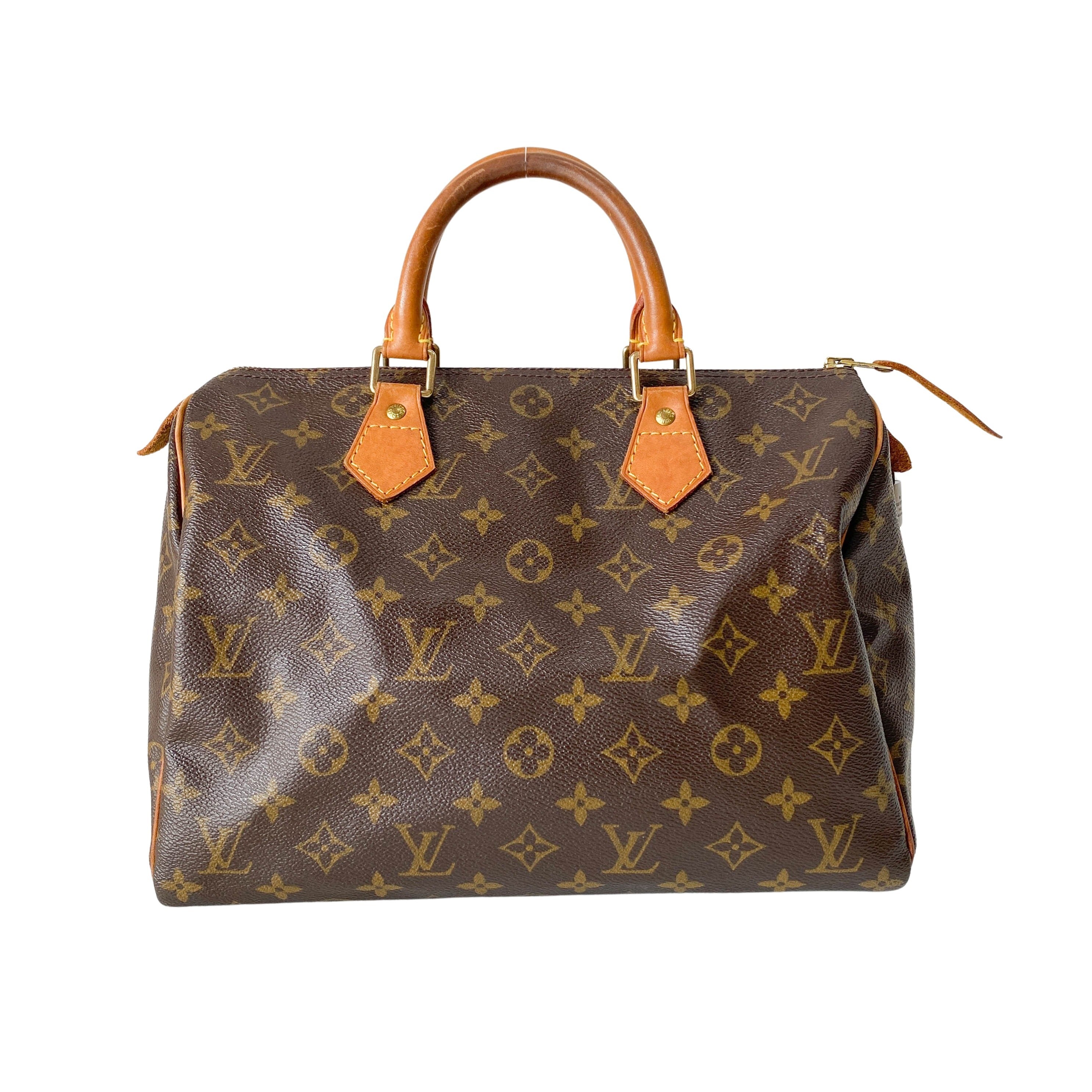 Speedy Monogram 30 Brown Coated Canvas Handbag