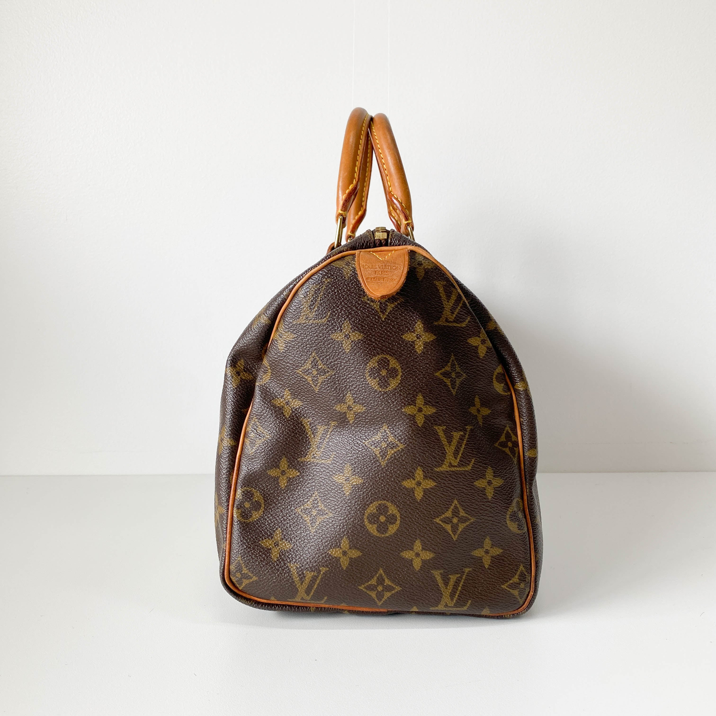 Speedy Monogram 30 Brown Coated Canvas Handbag