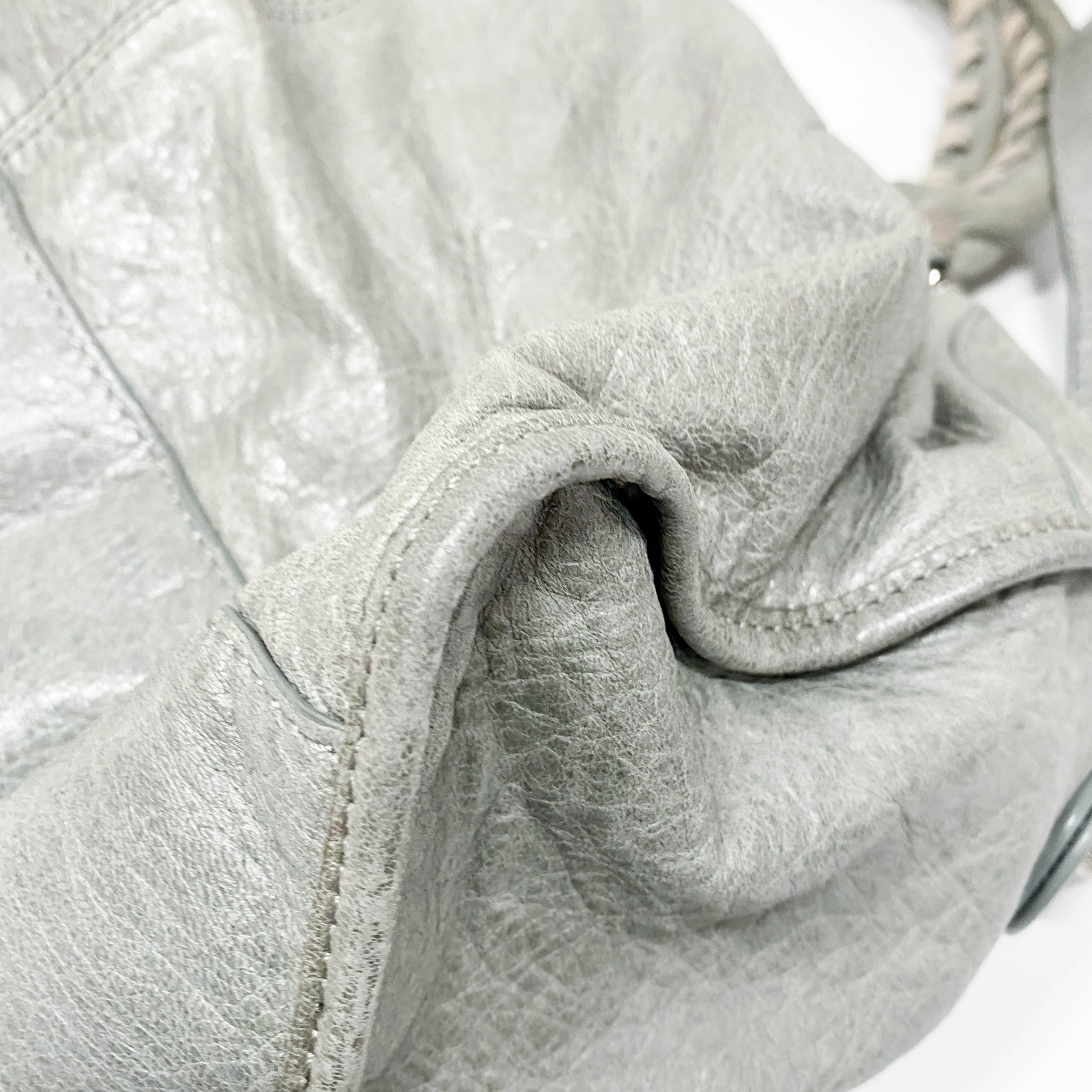 Part Time 21 Hardware Grey Calfskin Leather Two Way Bag