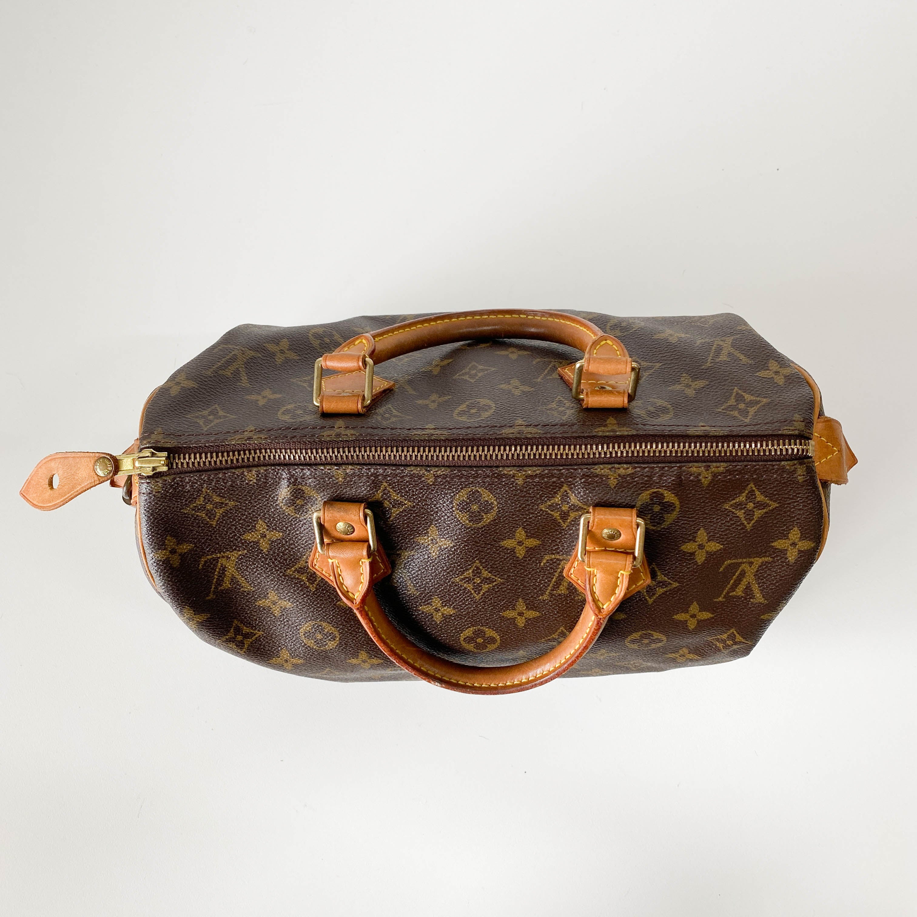 Speedy Monogram 30 Brown Coated Canvas Handbag