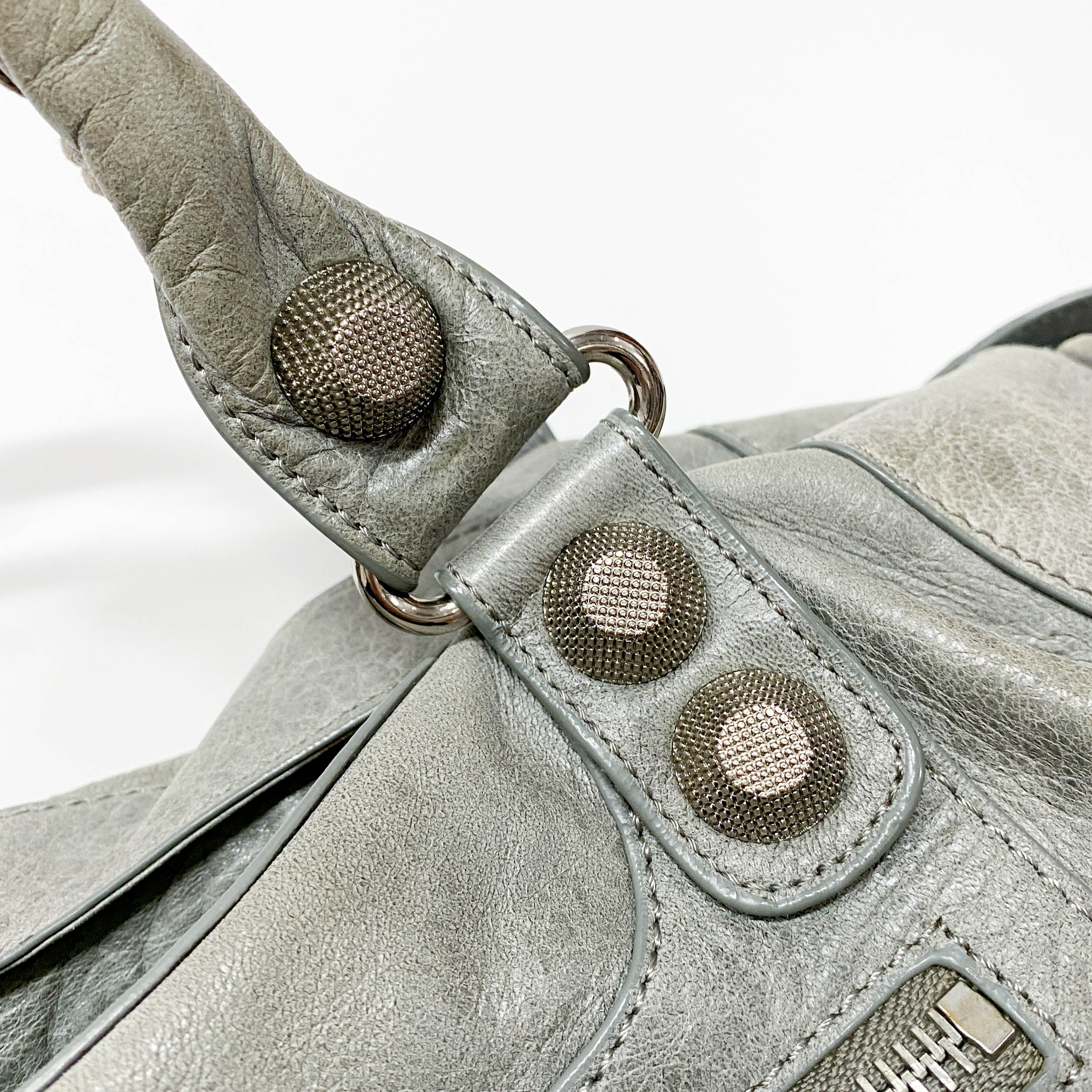 Part Time 21 Hardware Grey Calfskin Leather Two Way Bag