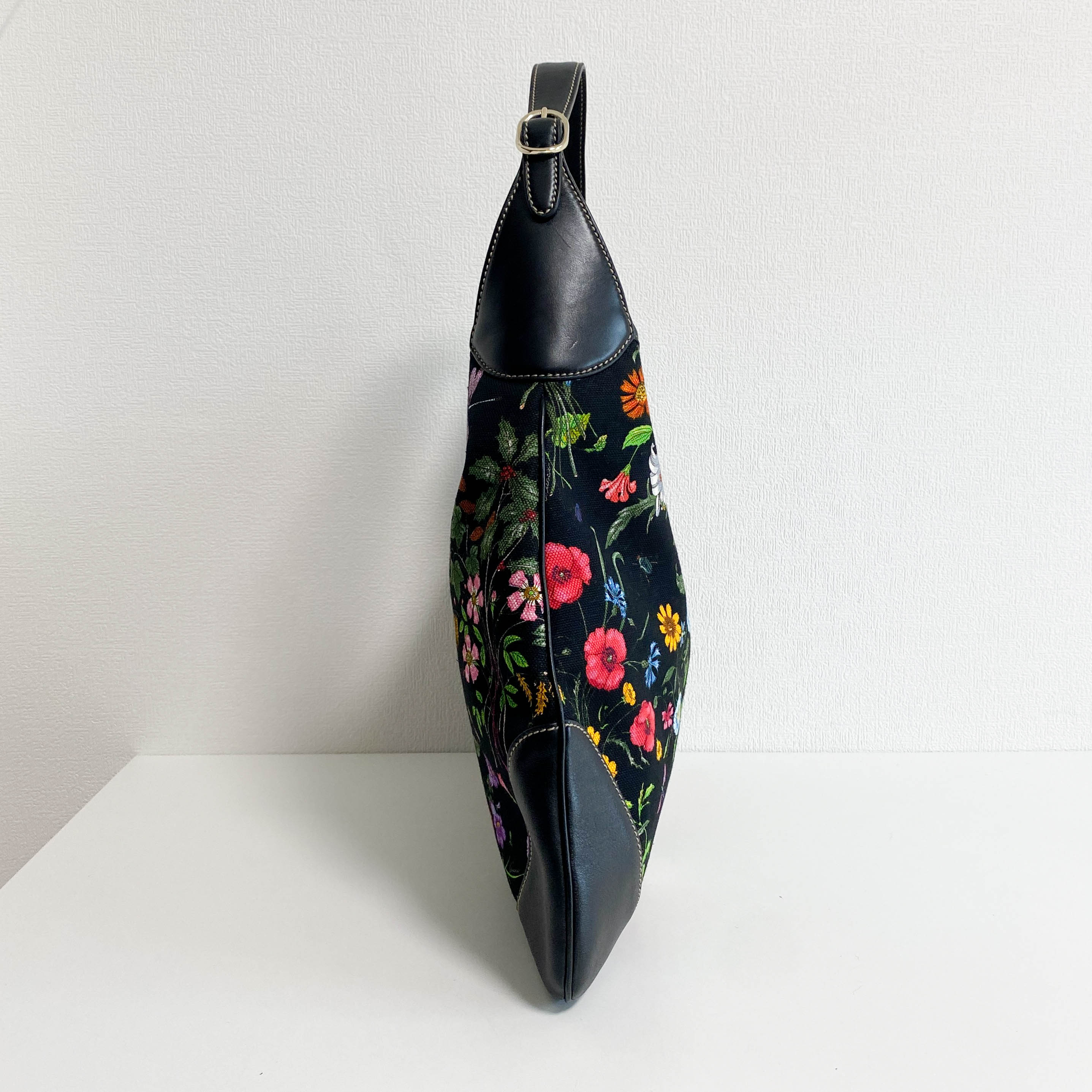 Jackie Floral Printed Canvas Shoulder Bag