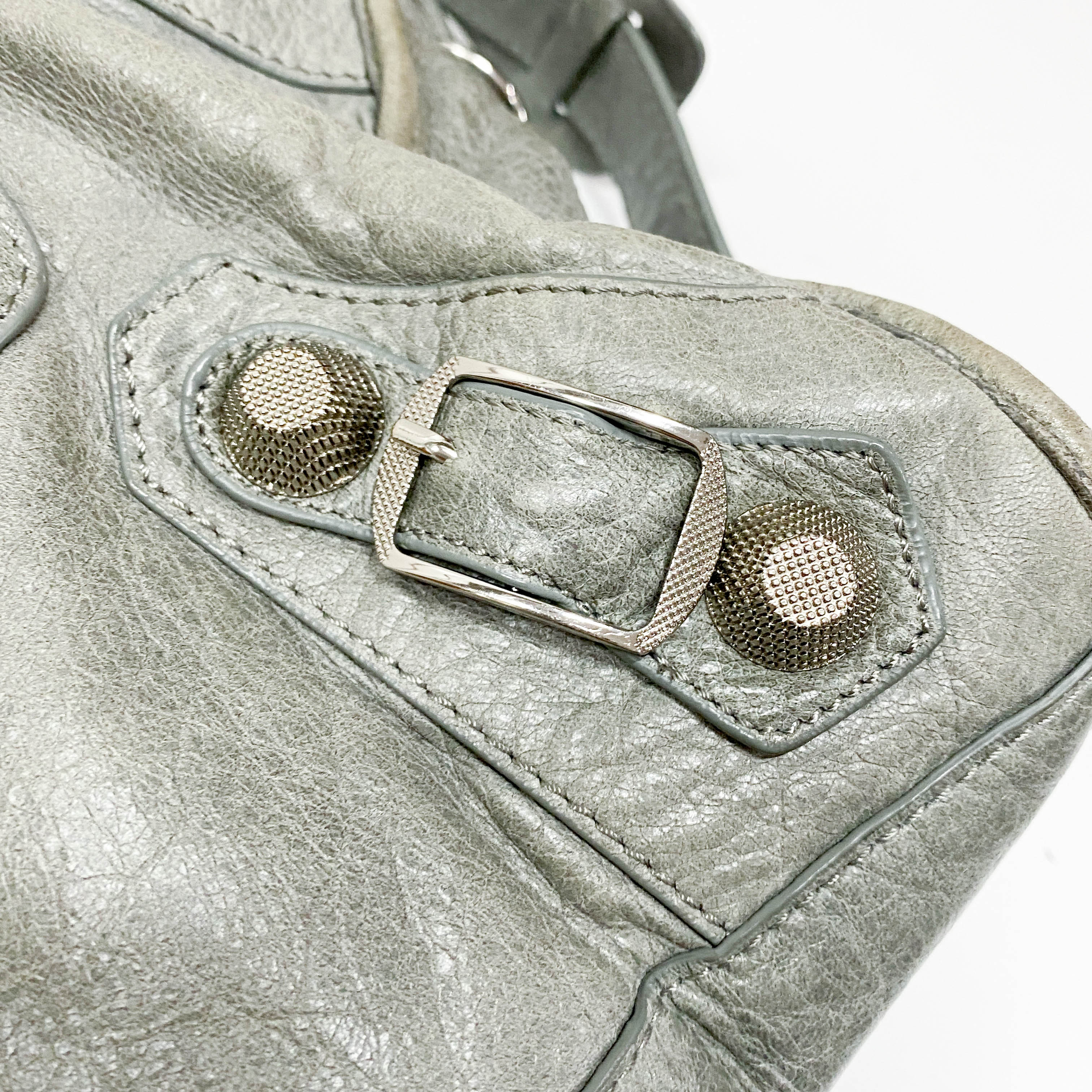 Part Time 21 Hardware Grey Calfskin Leather Two Way Bag