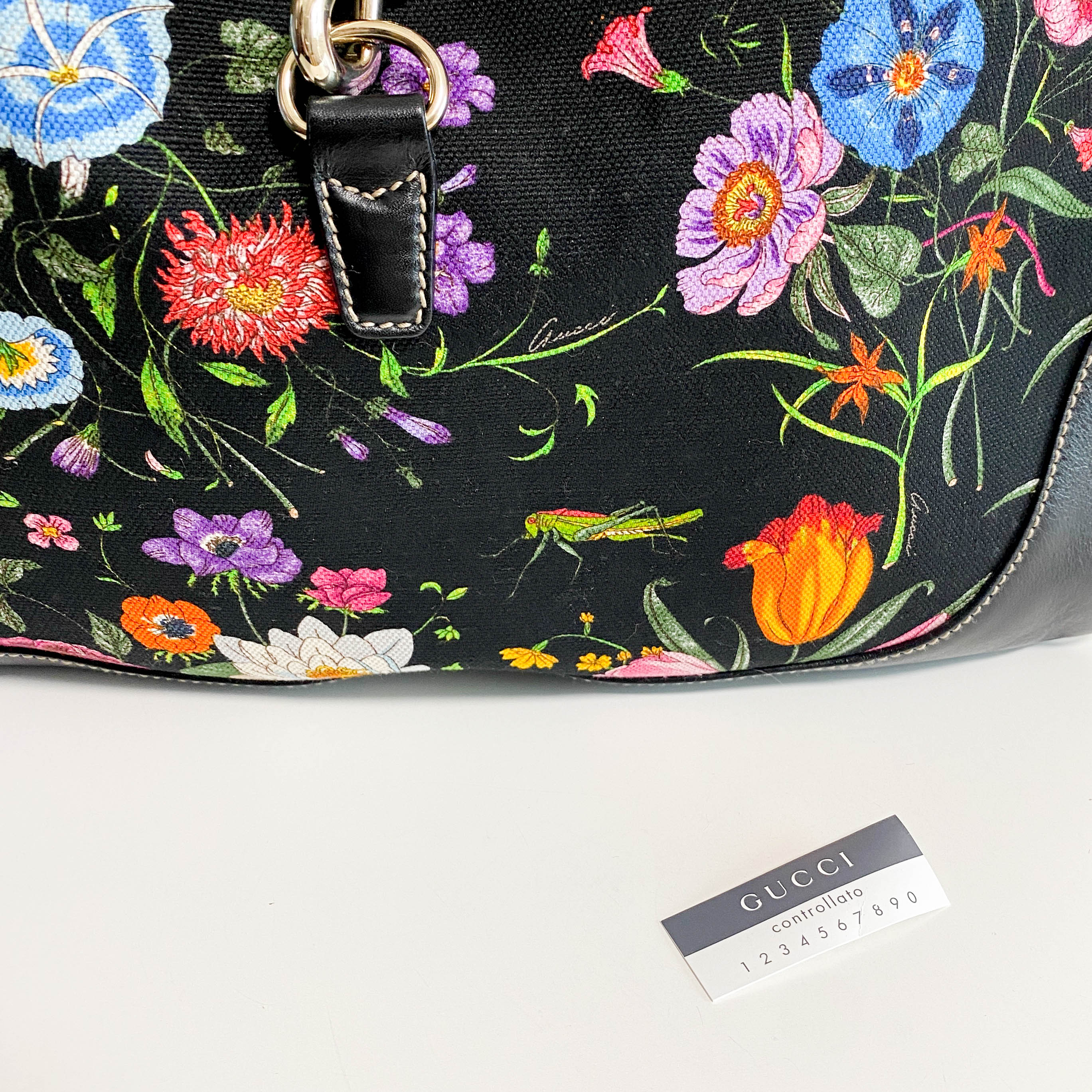 Jackie Floral Printed Canvas Shoulder Bag