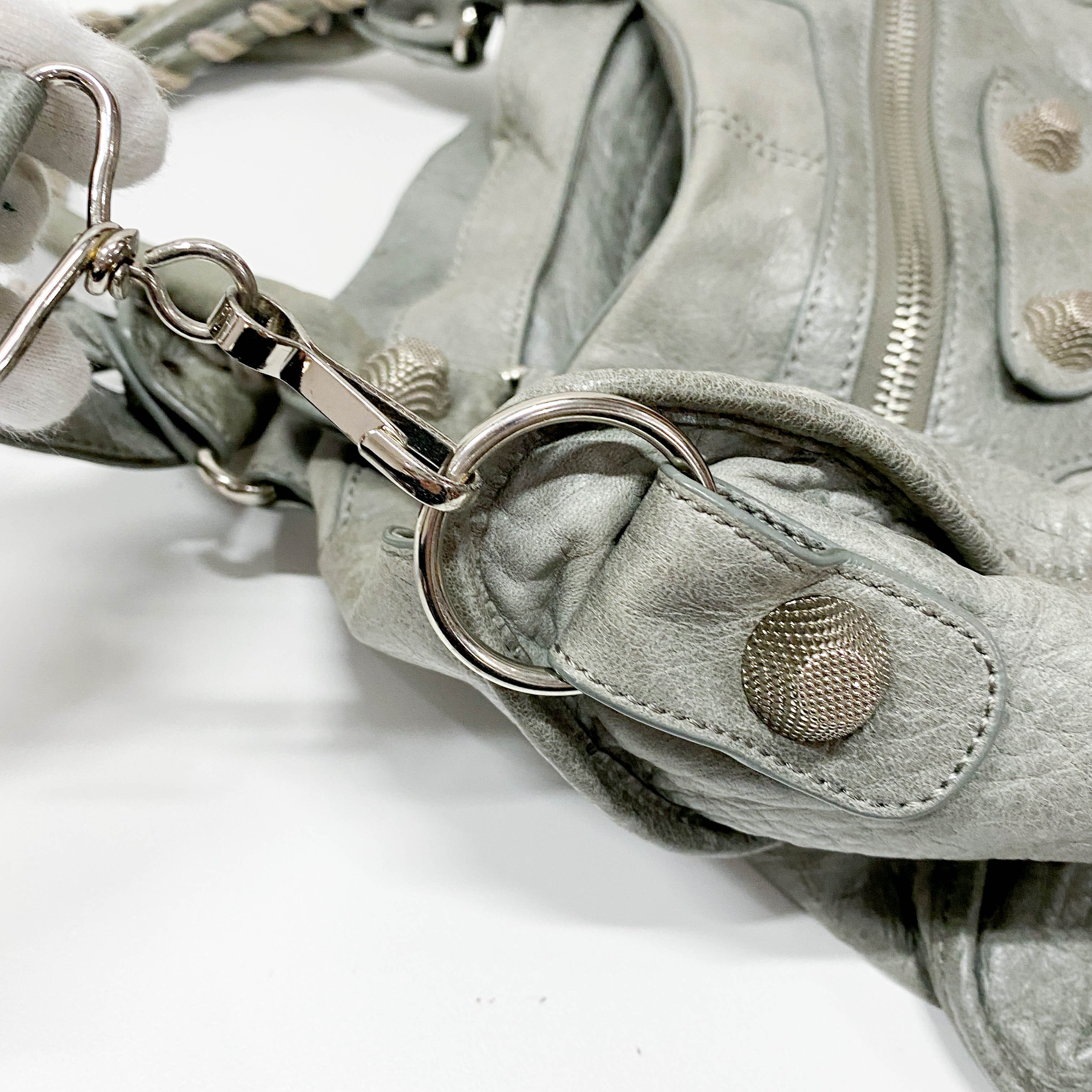 Part Time 21 Hardware Grey Calfskin Leather Two Way Bag