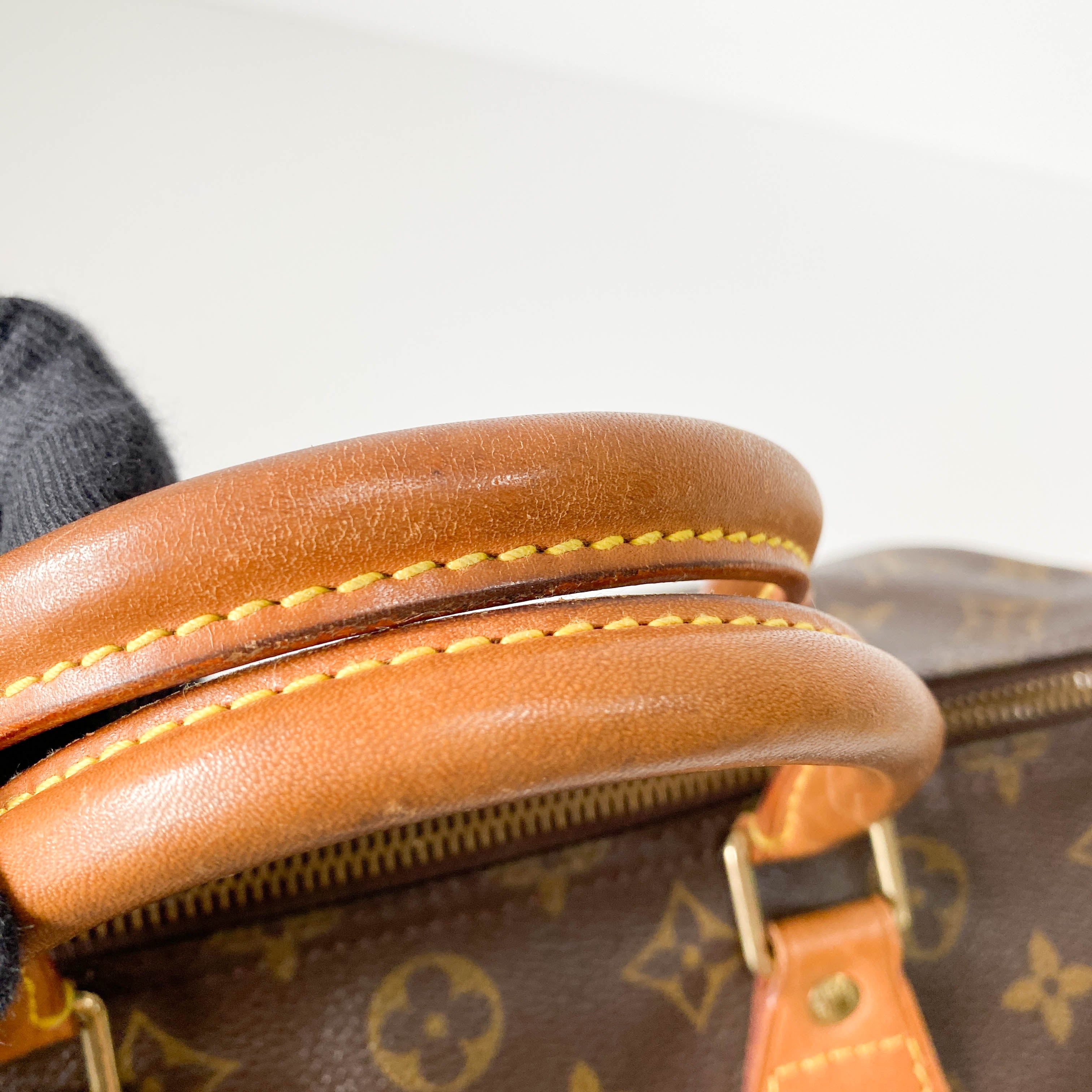 Speedy Monogram 30 Brown Coated Canvas Handbag