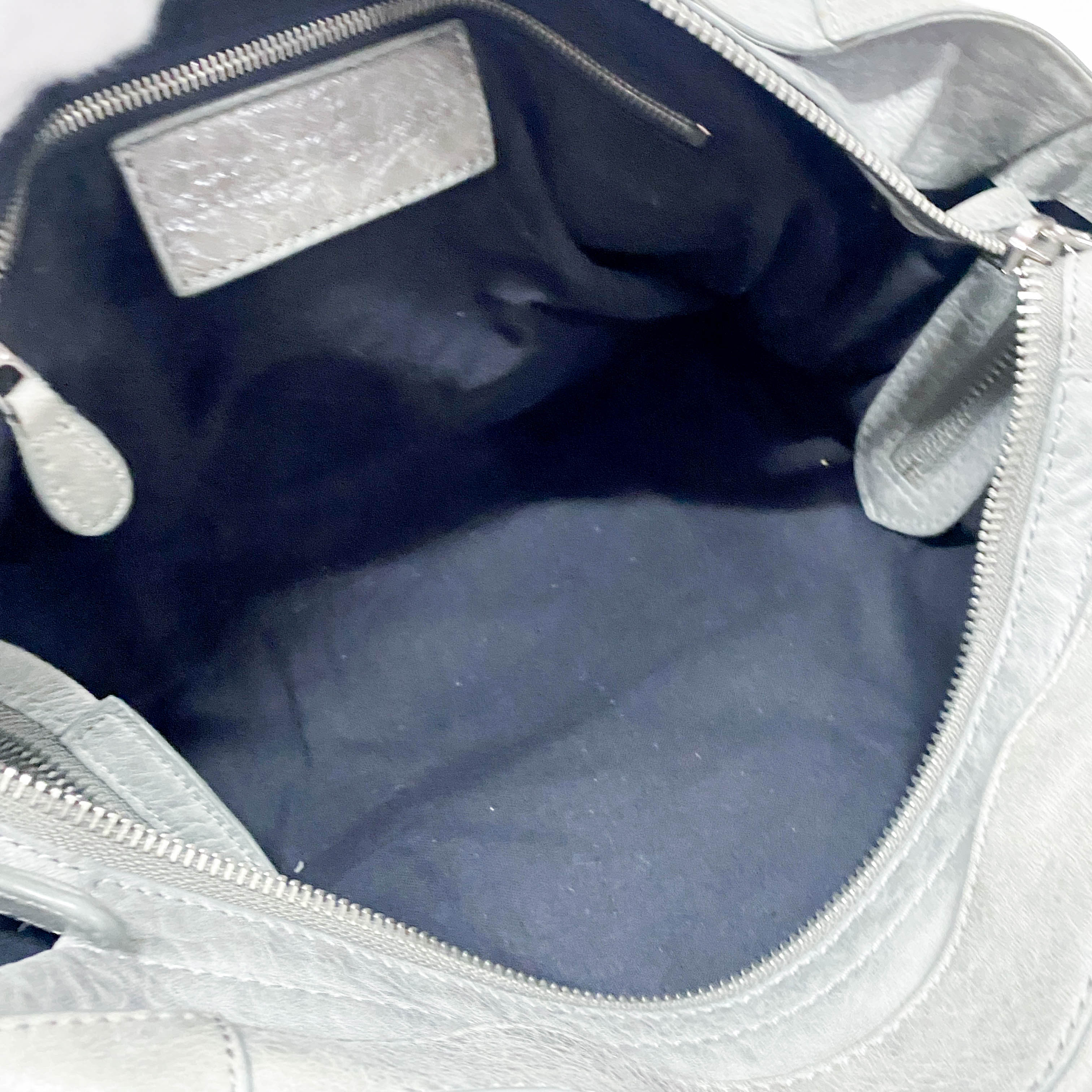 Part Time 21 Hardware Grey Calfskin Leather Two Way Bag