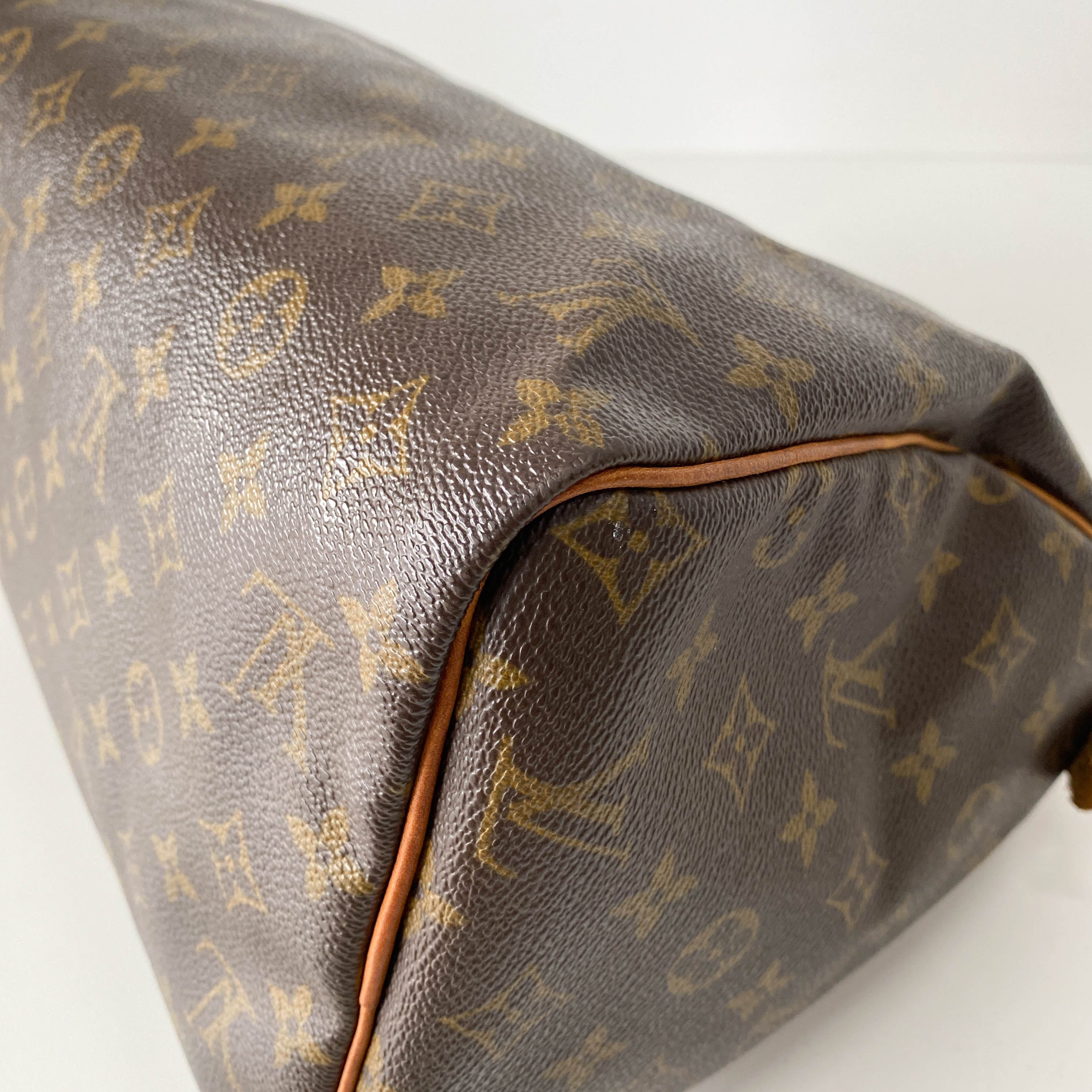 Speedy Monogram 30 Brown Coated Canvas Handbag