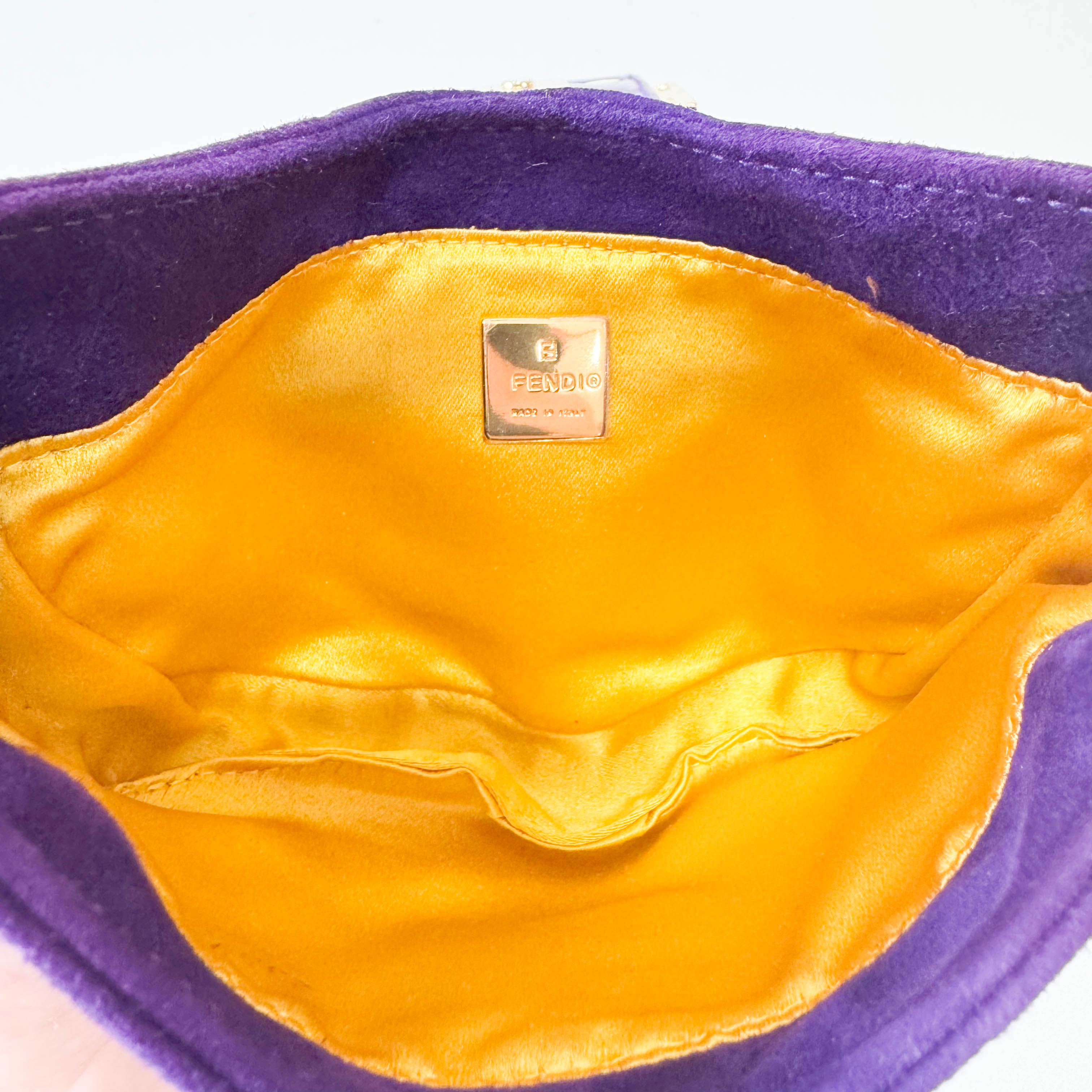 Vintage Croissant Purple Suede Shoulder Bag
