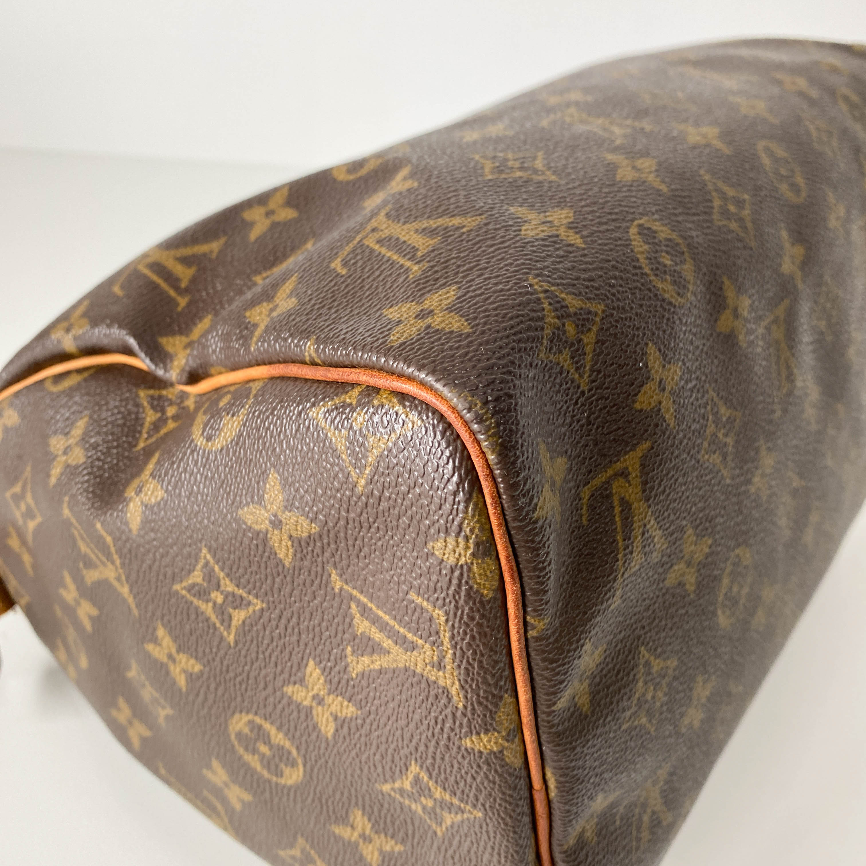 Speedy Monogram 30 Brown Coated Canvas Handbag