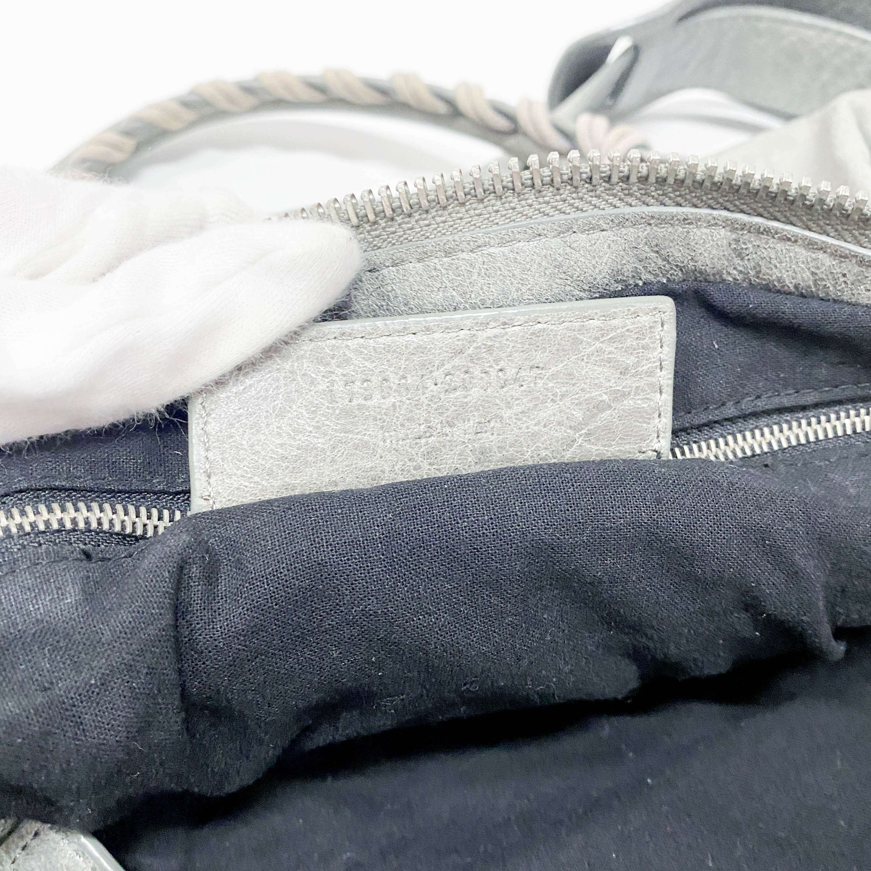 Part Time 21 Hardware Grey Calfskin Leather Two Way Bag