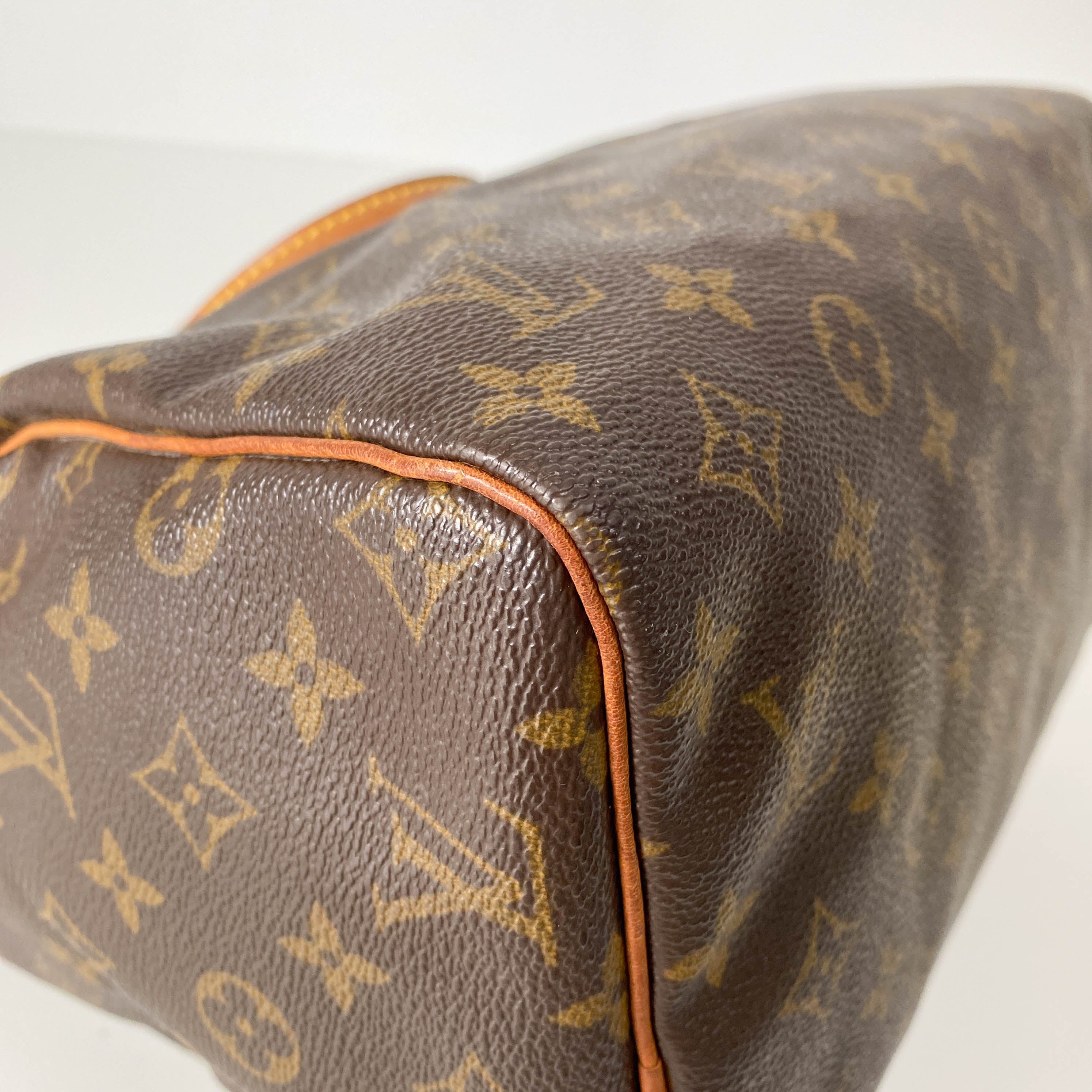 Speedy Monogram 30 Brown Coated Canvas Handbag