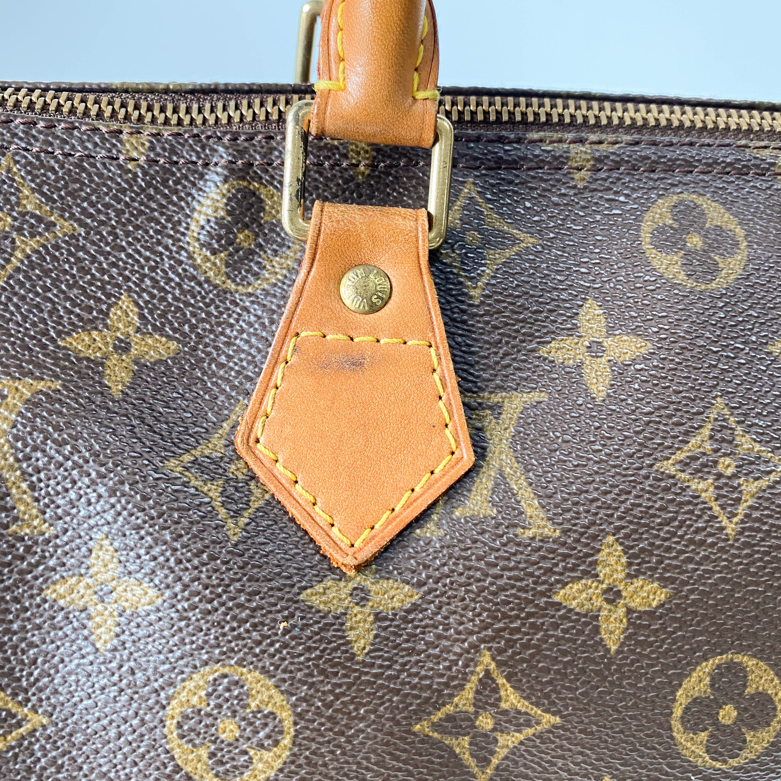 Speedy Monogram 30 Brown Coated Canvas Handbag