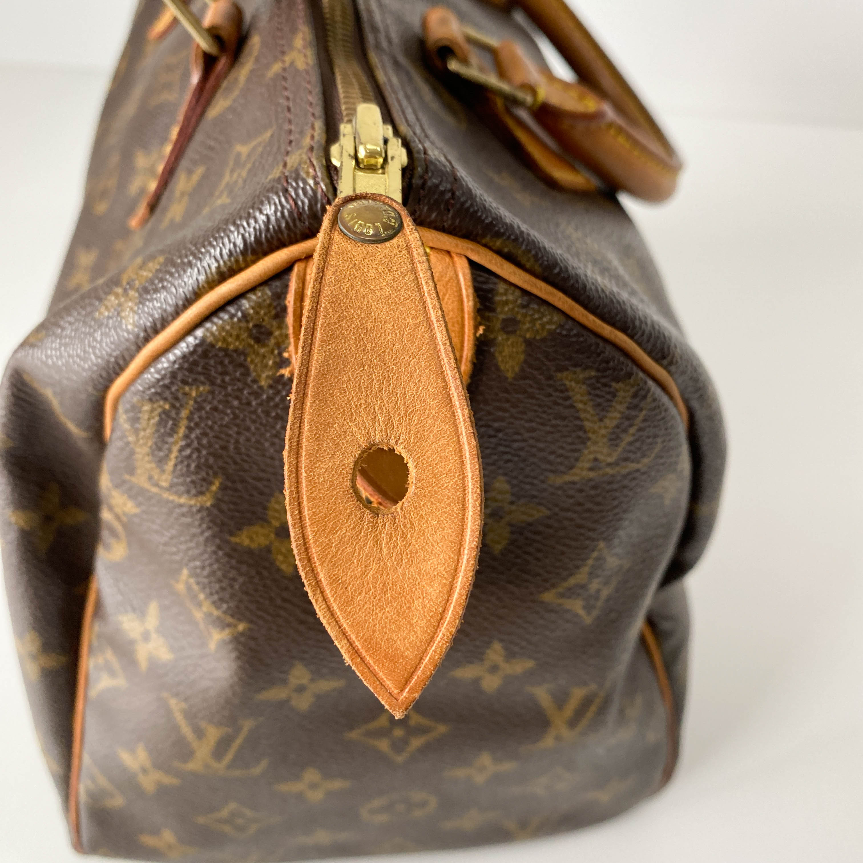 Speedy Monogram 30 Brown Coated Canvas Handbag