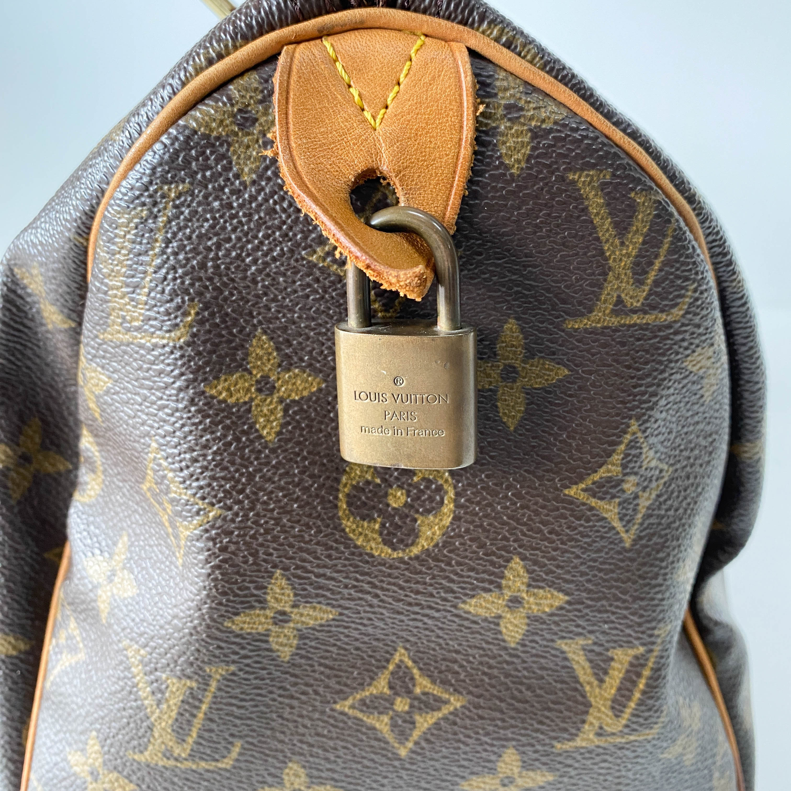 Speedy Monogram 30 Brown Coated Canvas Handbag