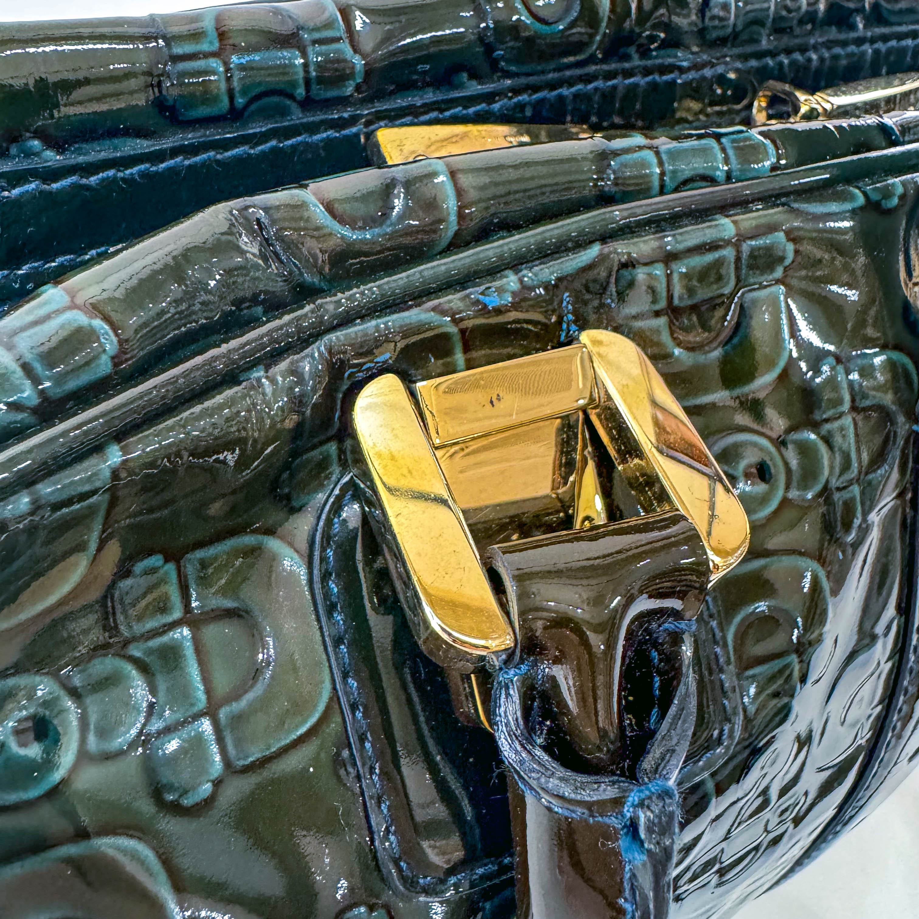 Green Leather Vintage Handbag