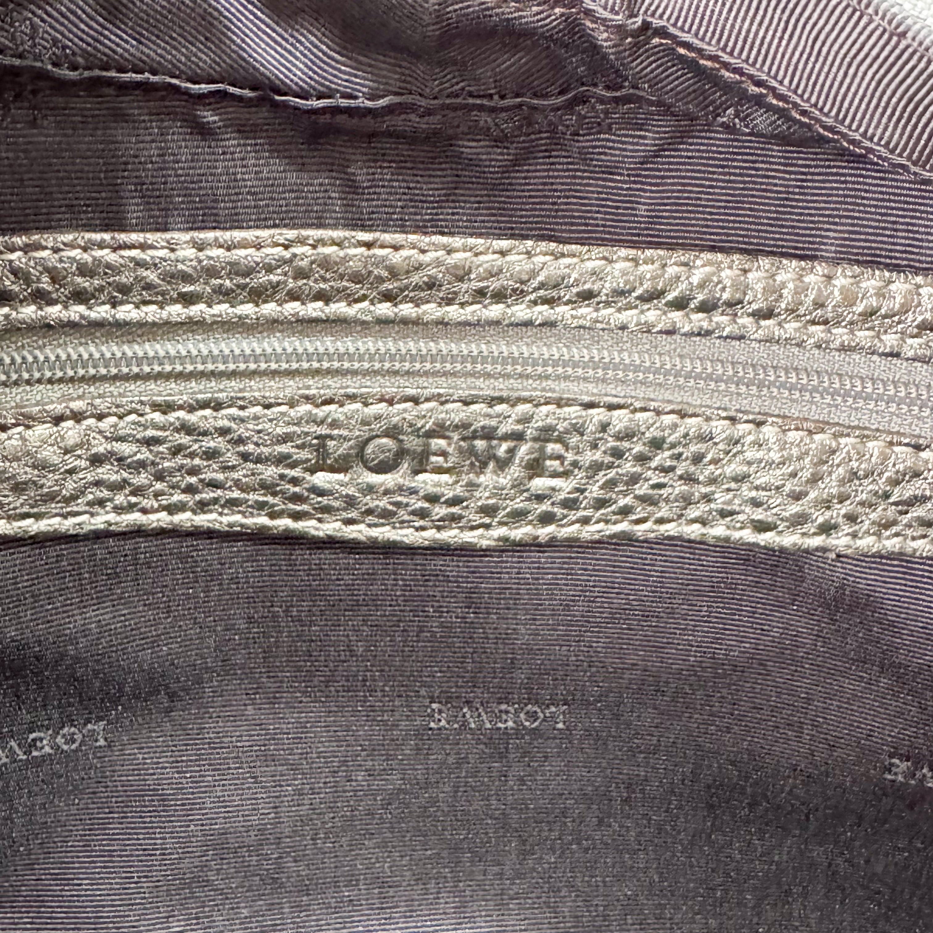 Grey Leather Boston Shoulder Bag