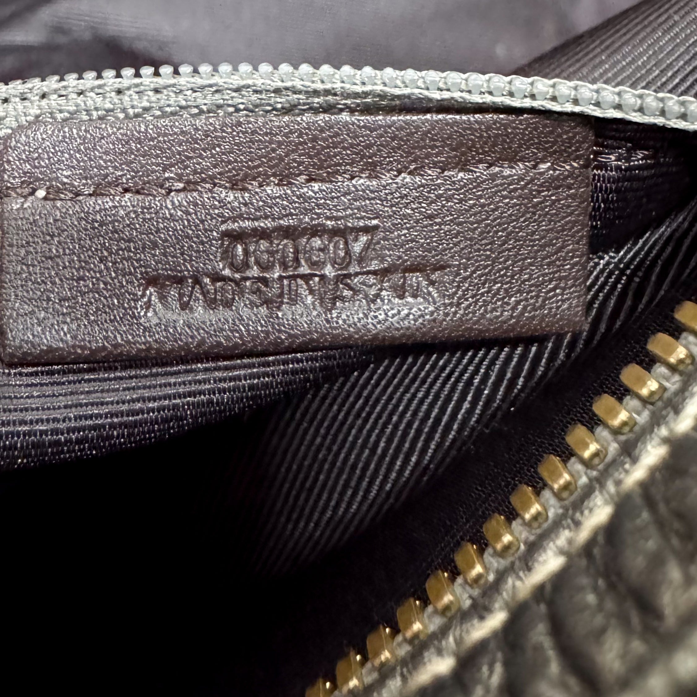 Grey Leather Boston Shoulder Bag