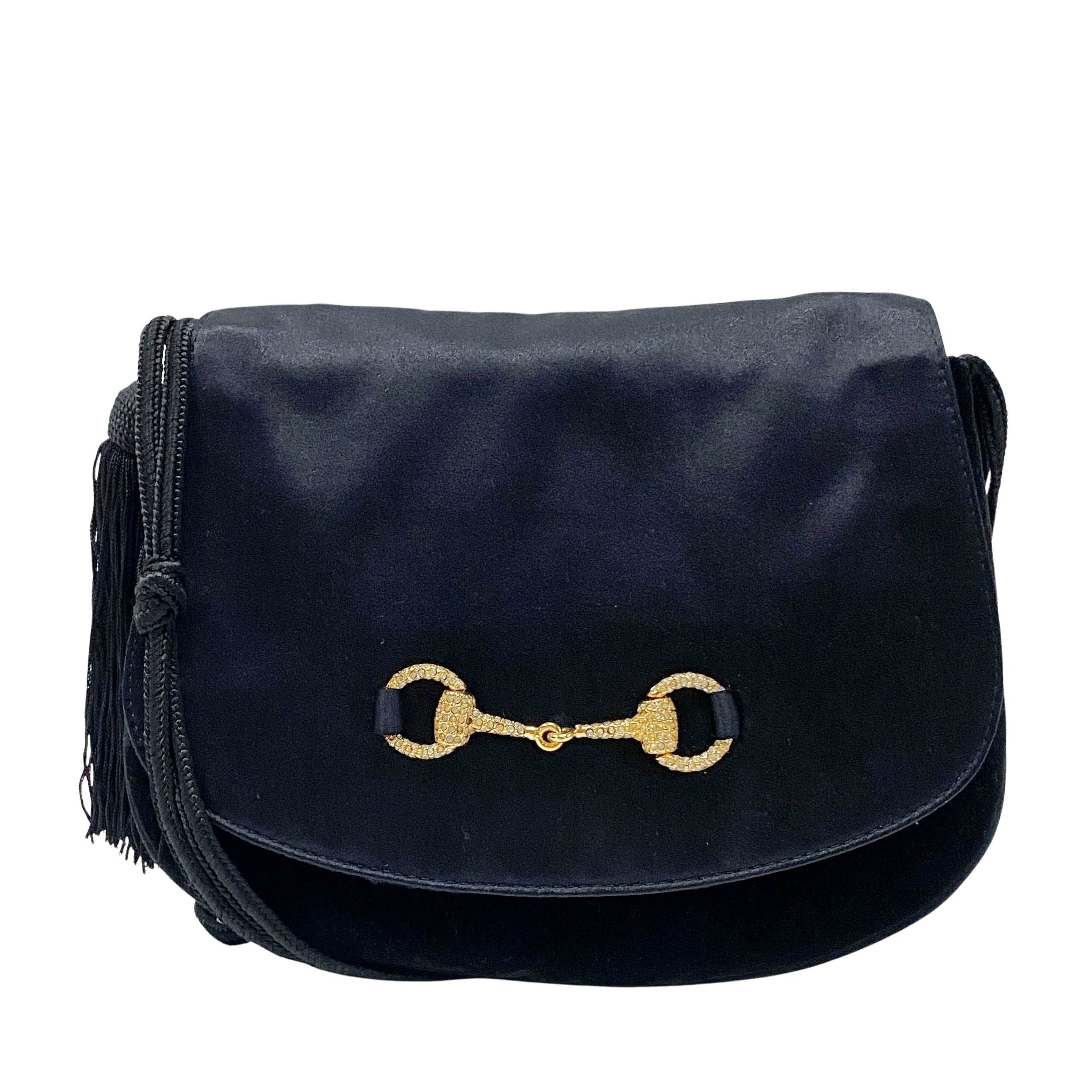 Black Satin Crossbody Bag
