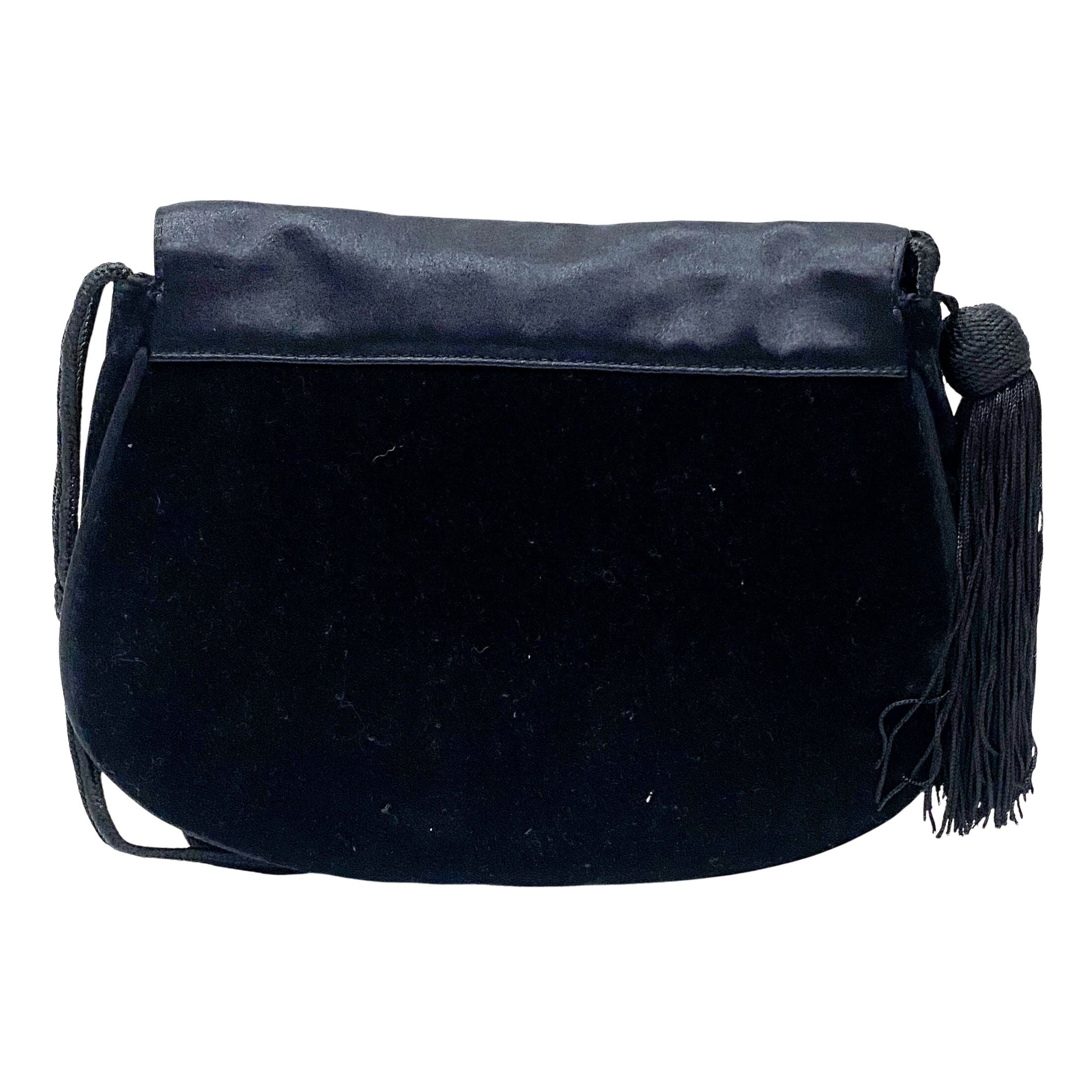 Black Satin Crossbody Bag