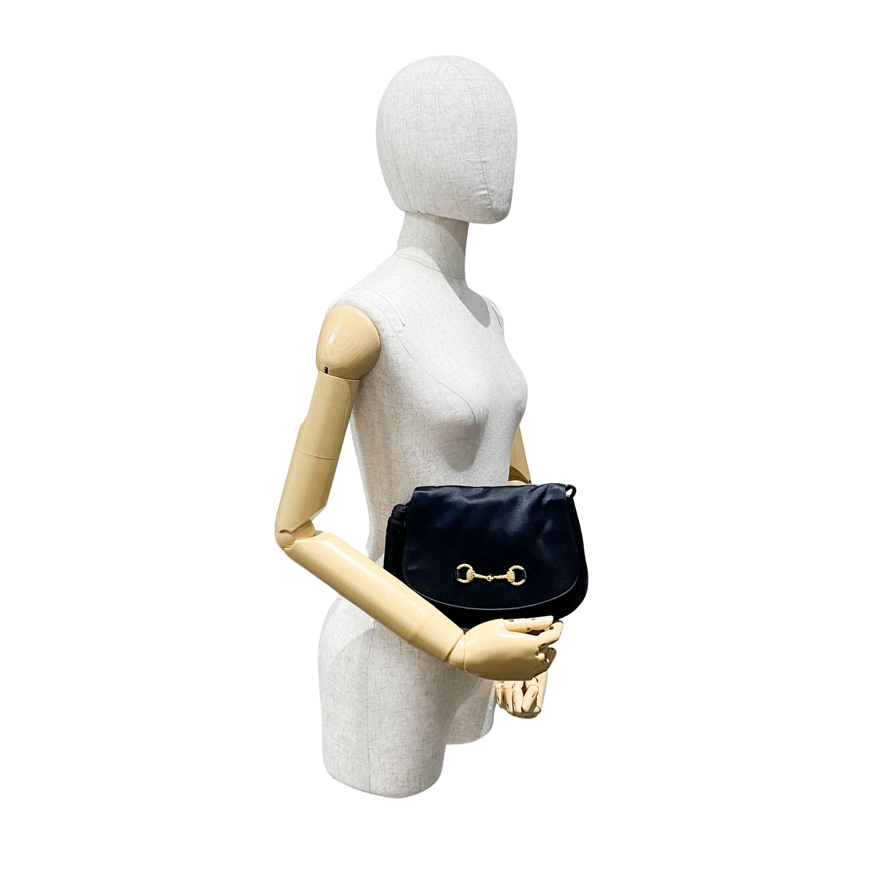 Black Satin Crossbody Bag