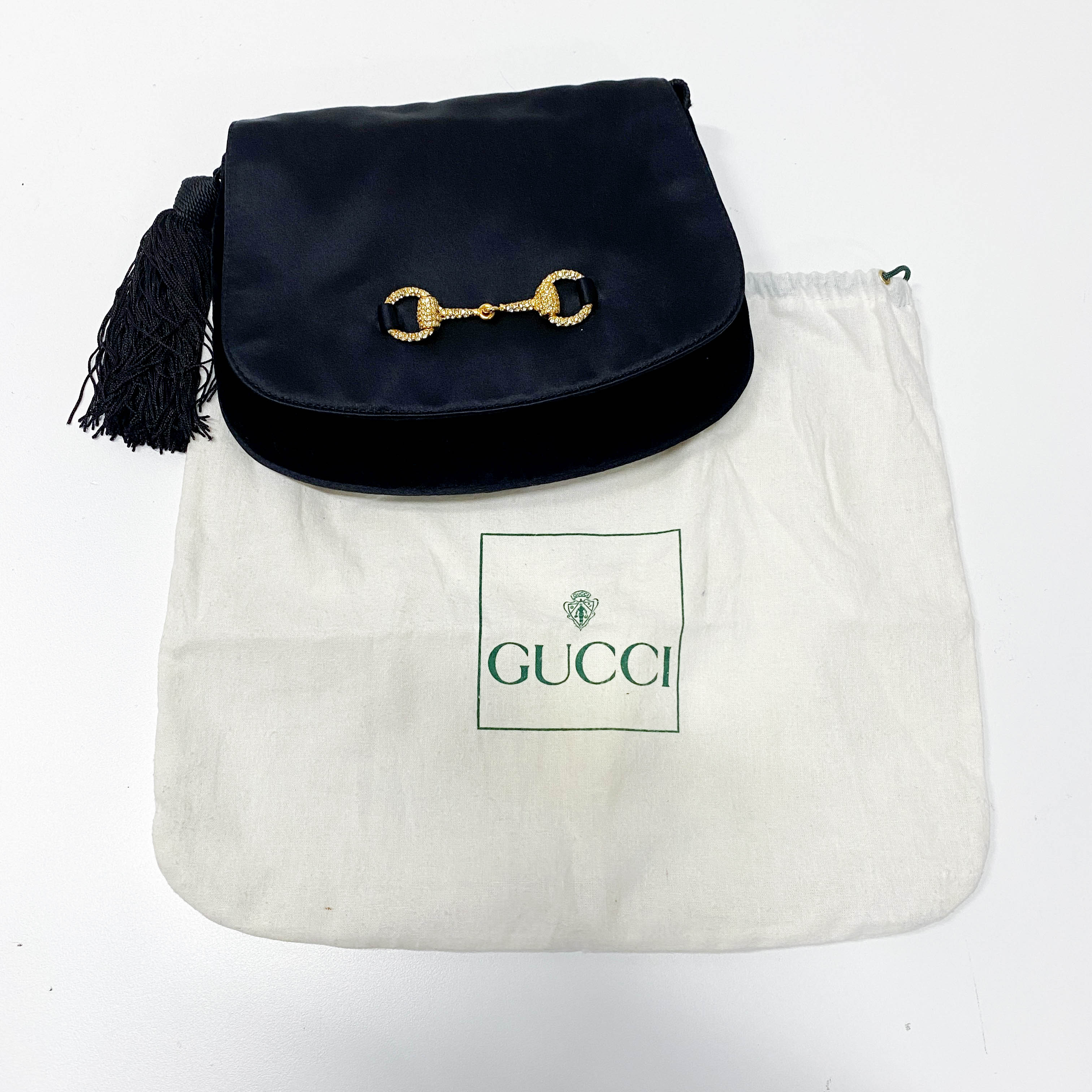 Black Satin Crossbody Bag