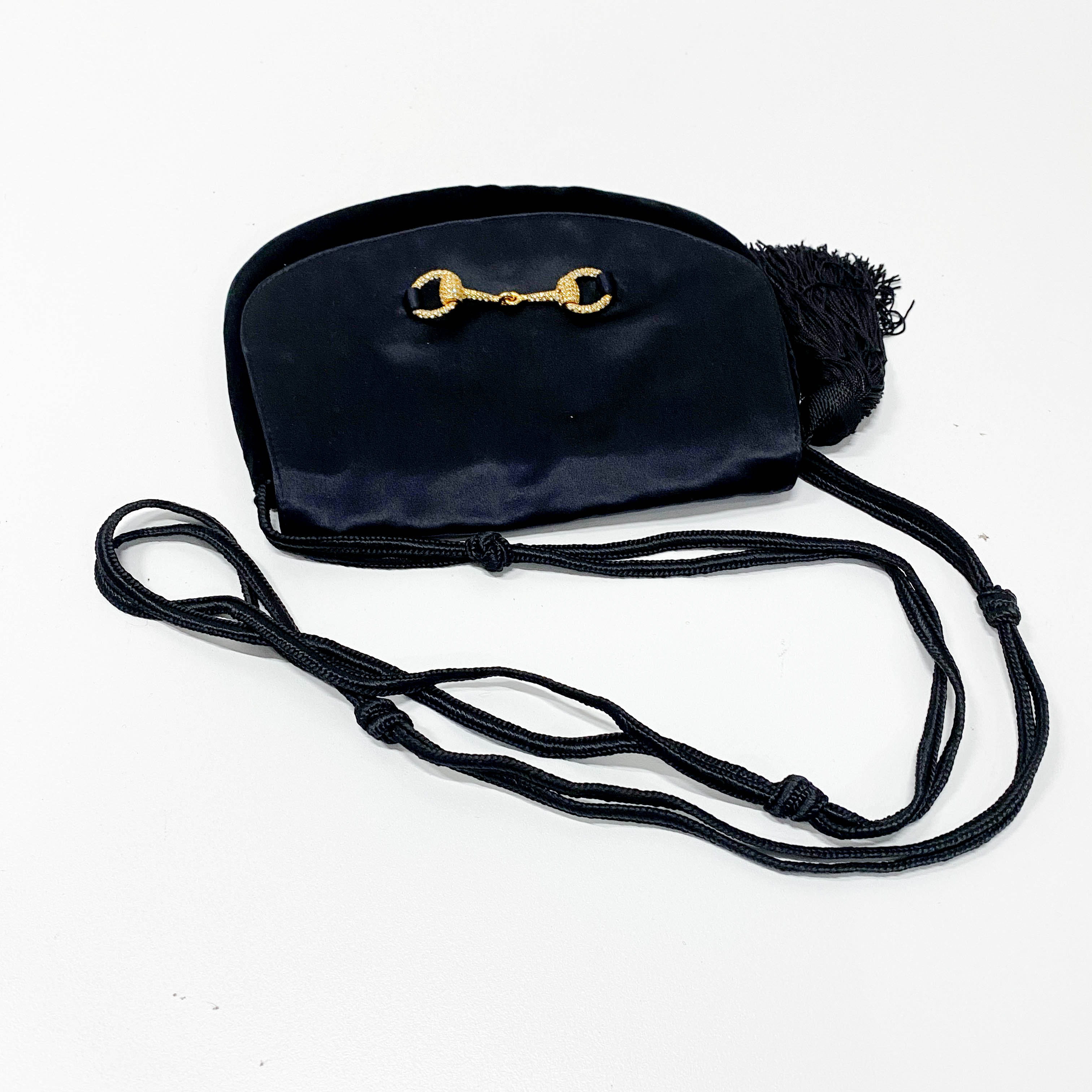 Black Satin Crossbody Bag