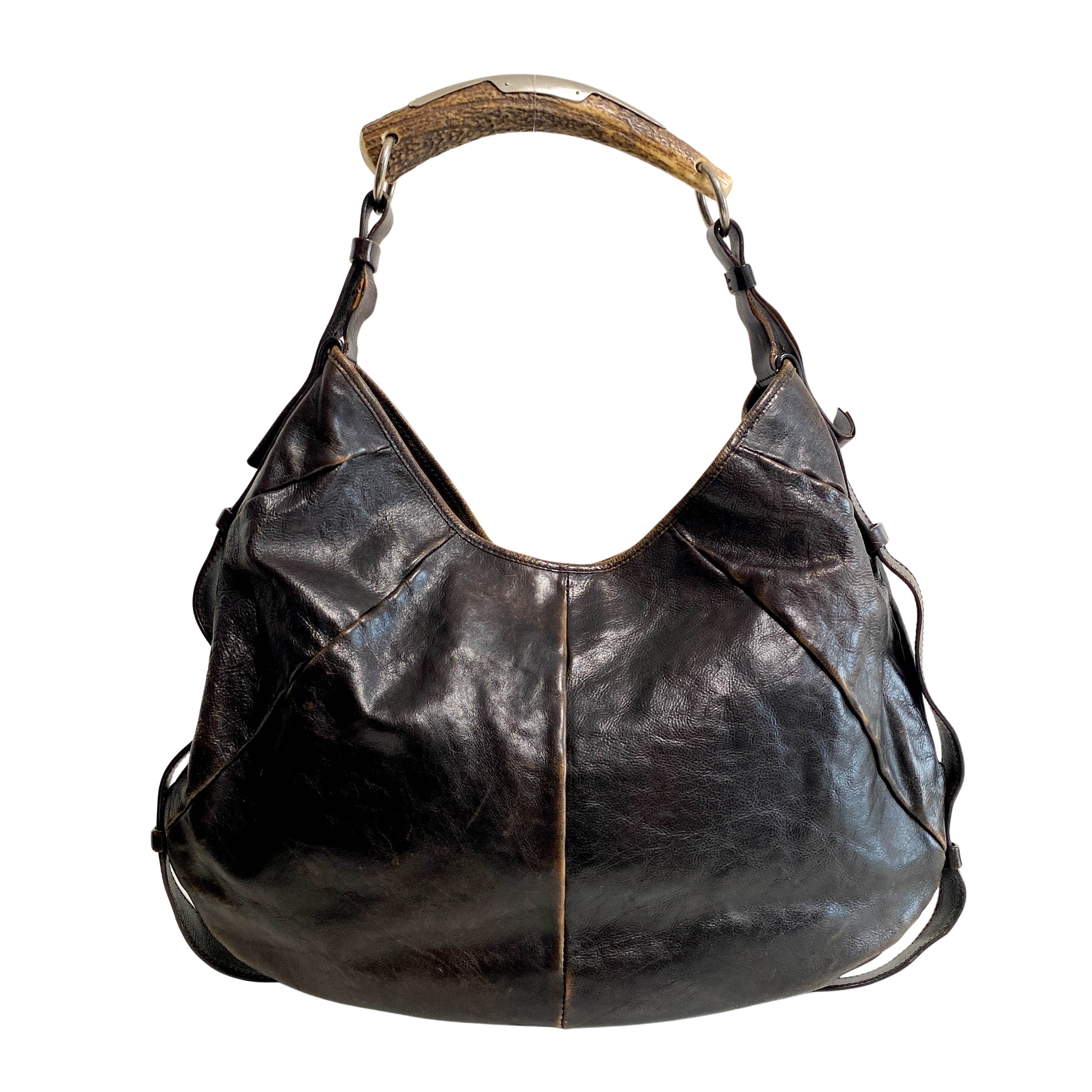 YSL Mombasa Brown Leather Shoulder Bag