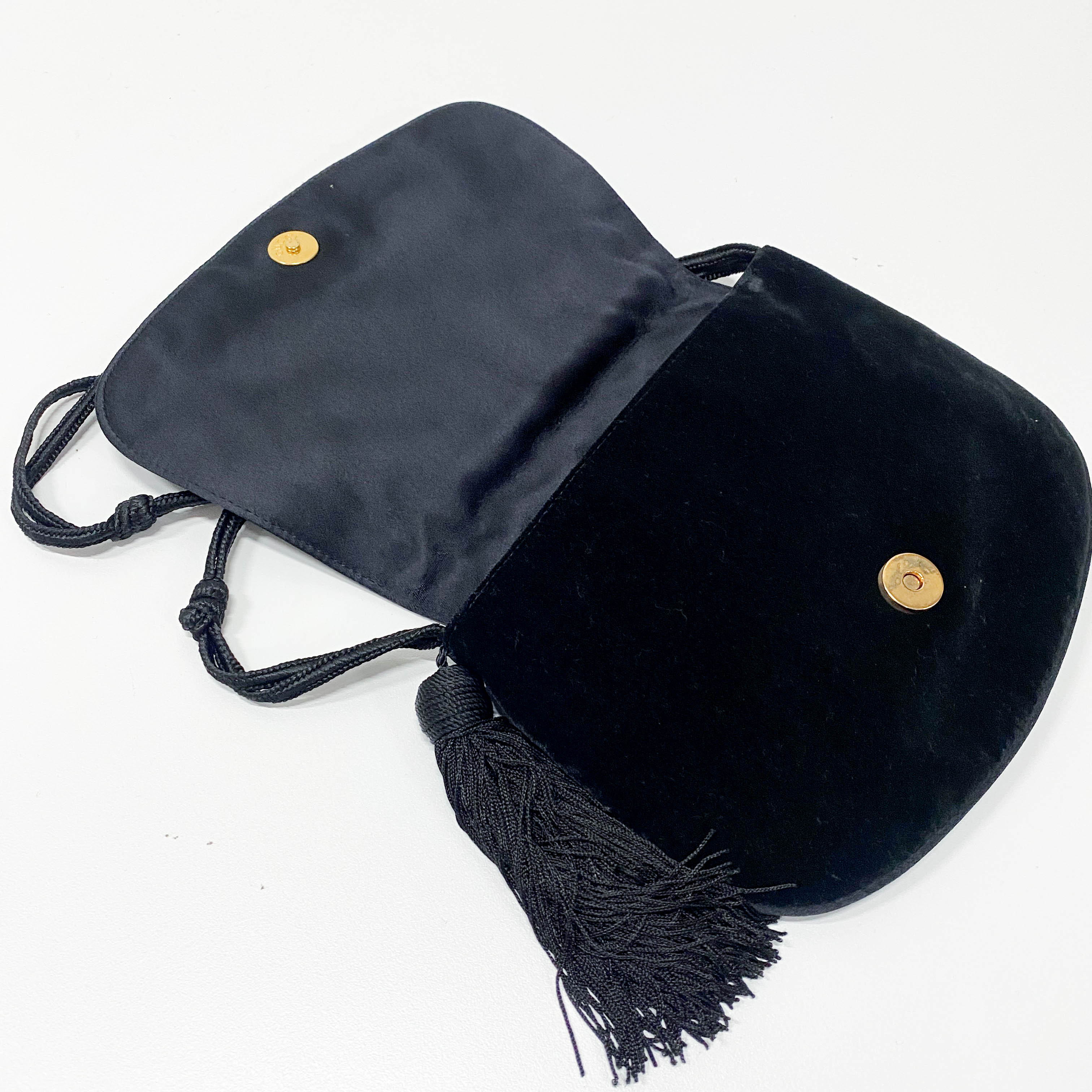 Black Satin Crossbody Bag