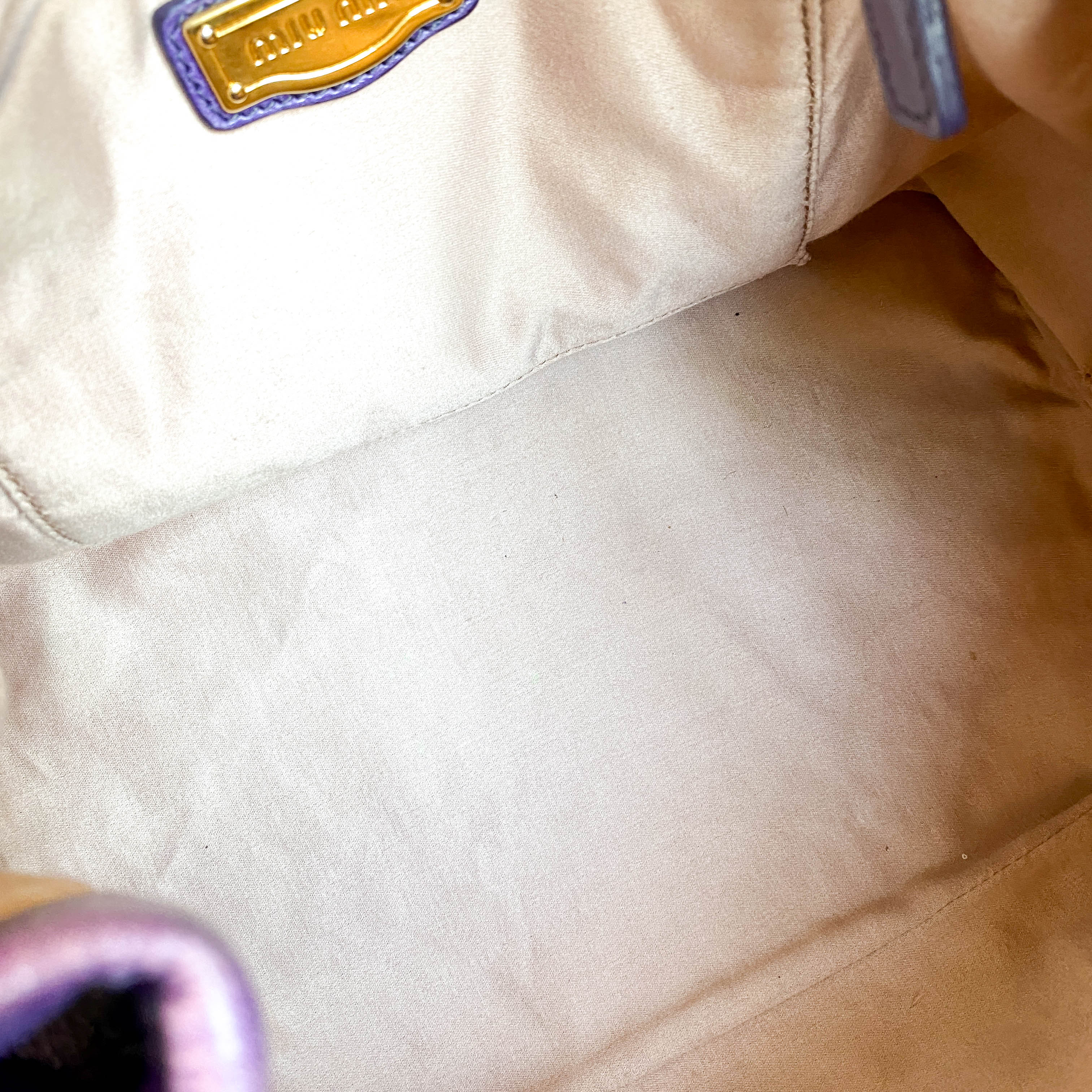 Vitello Purple Leather Handbag