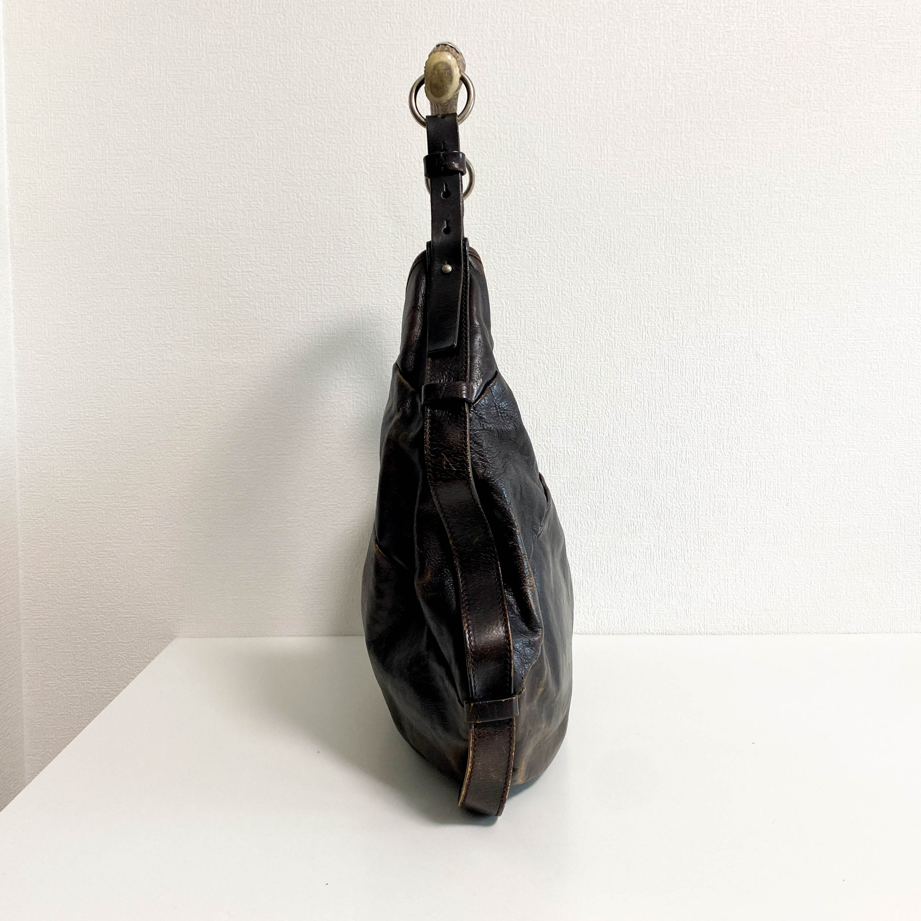 YSL Mombasa Brown Leather Shoulder Bag