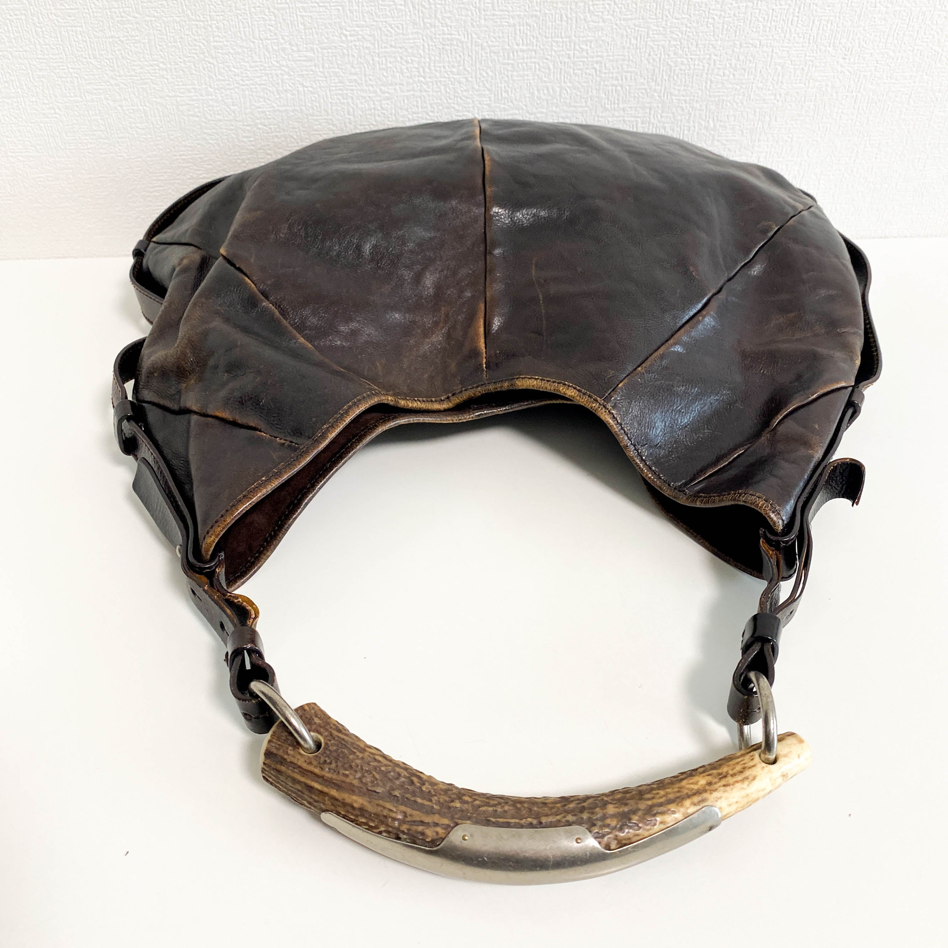 YSL Mombasa Brown Leather Shoulder Bag