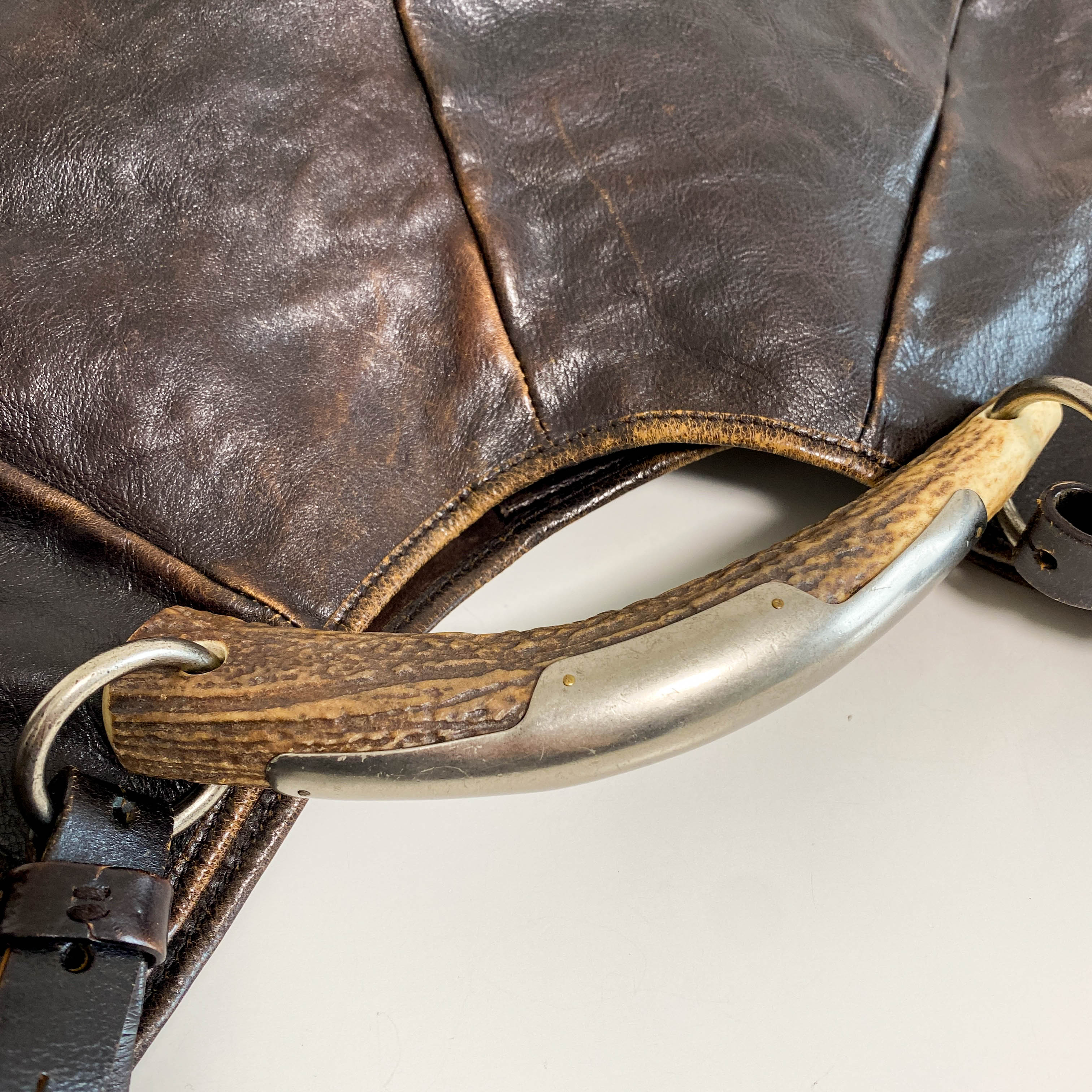 YSL Mombasa Brown Leather Shoulder Bag