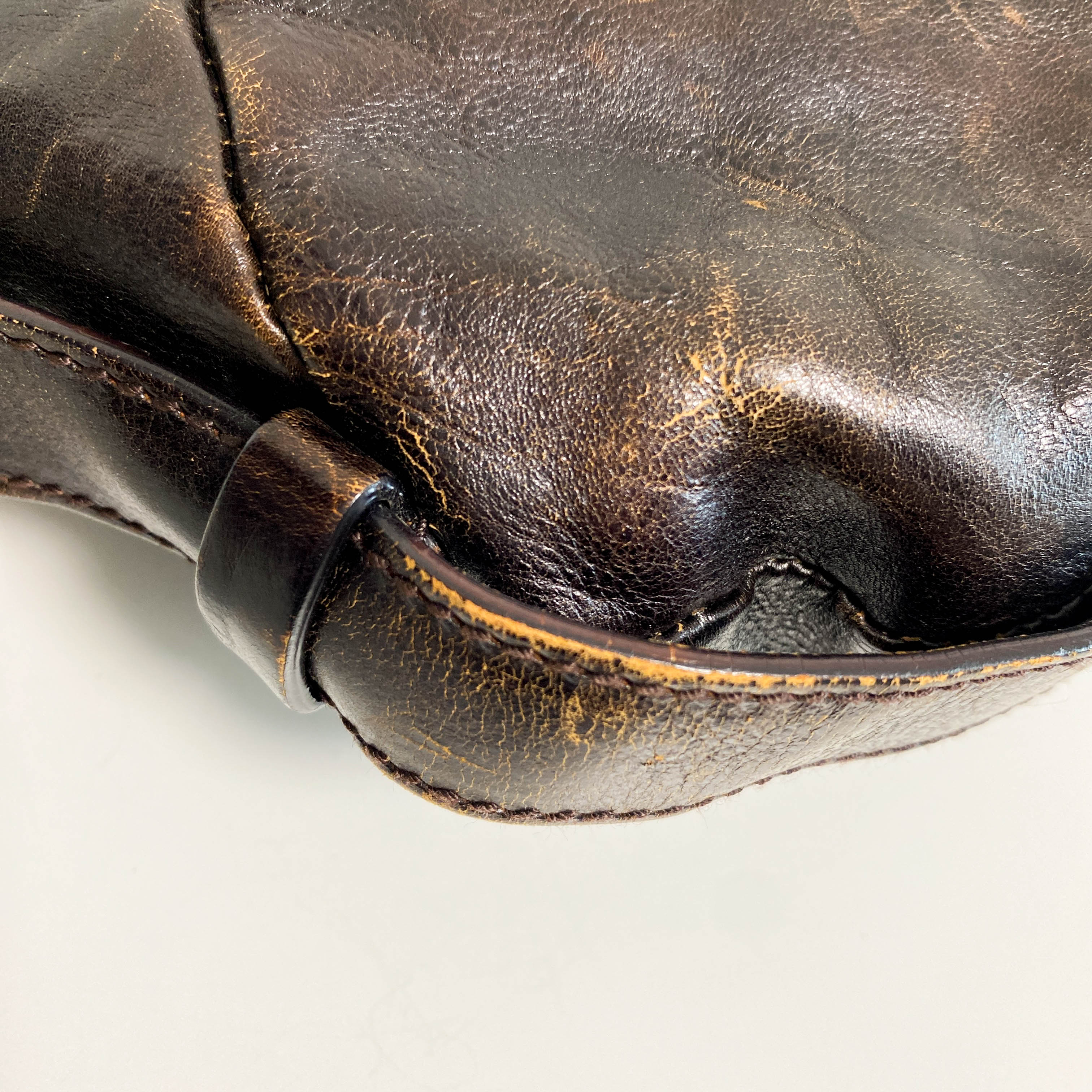 YSL Mombasa Brown Leather Shoulder Bag