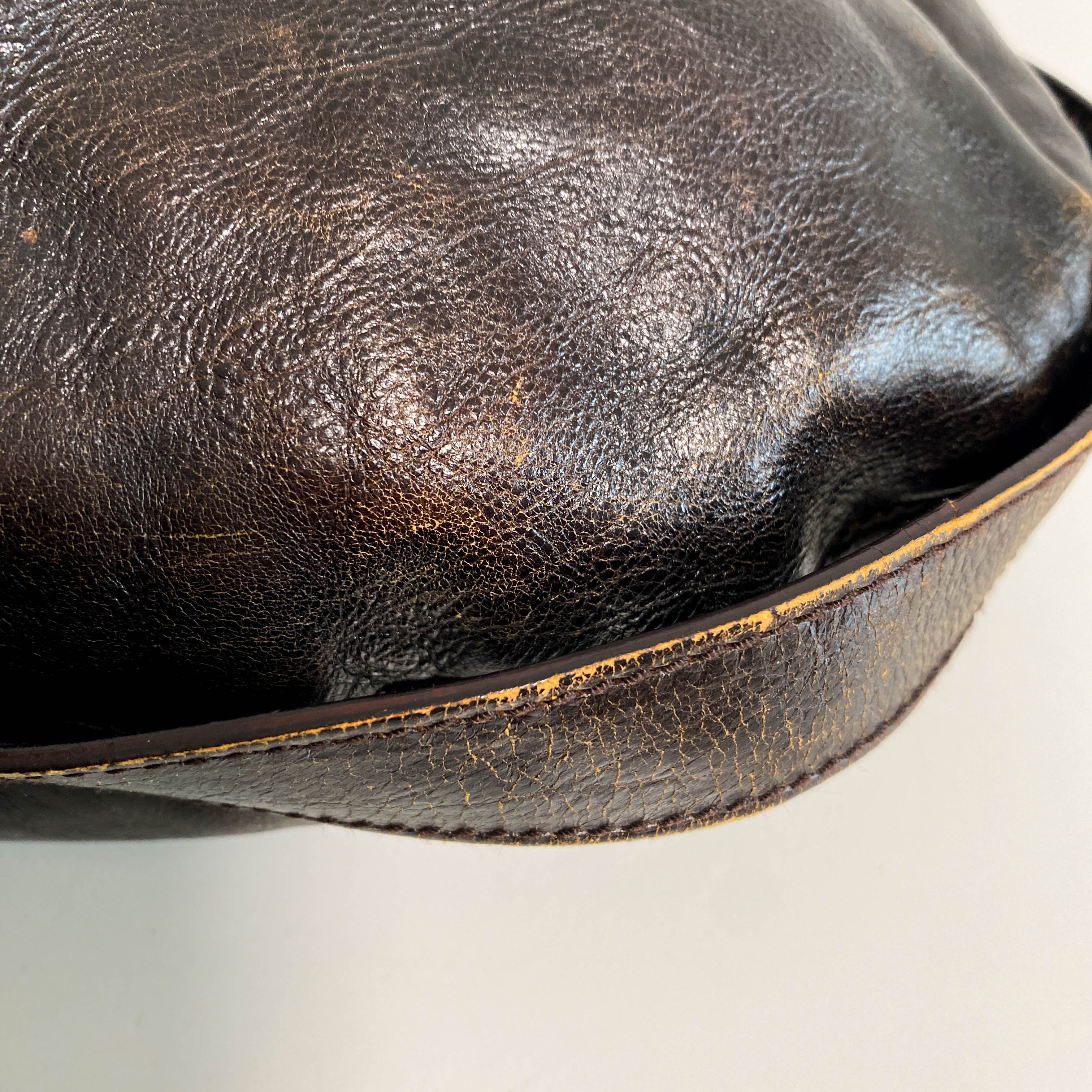 YSL Mombasa Brown Leather Shoulder Bag