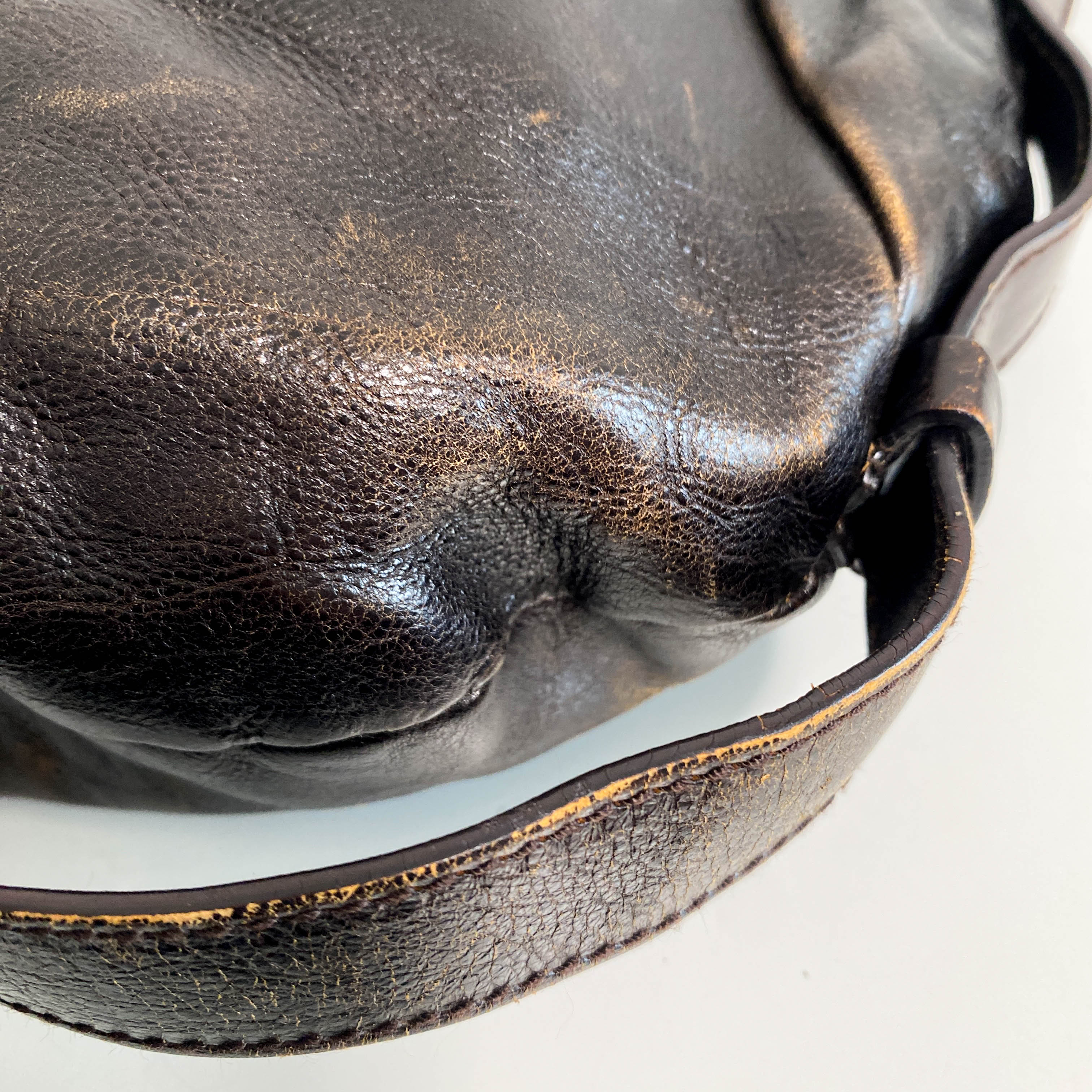 YSL Mombasa Brown Leather Shoulder Bag