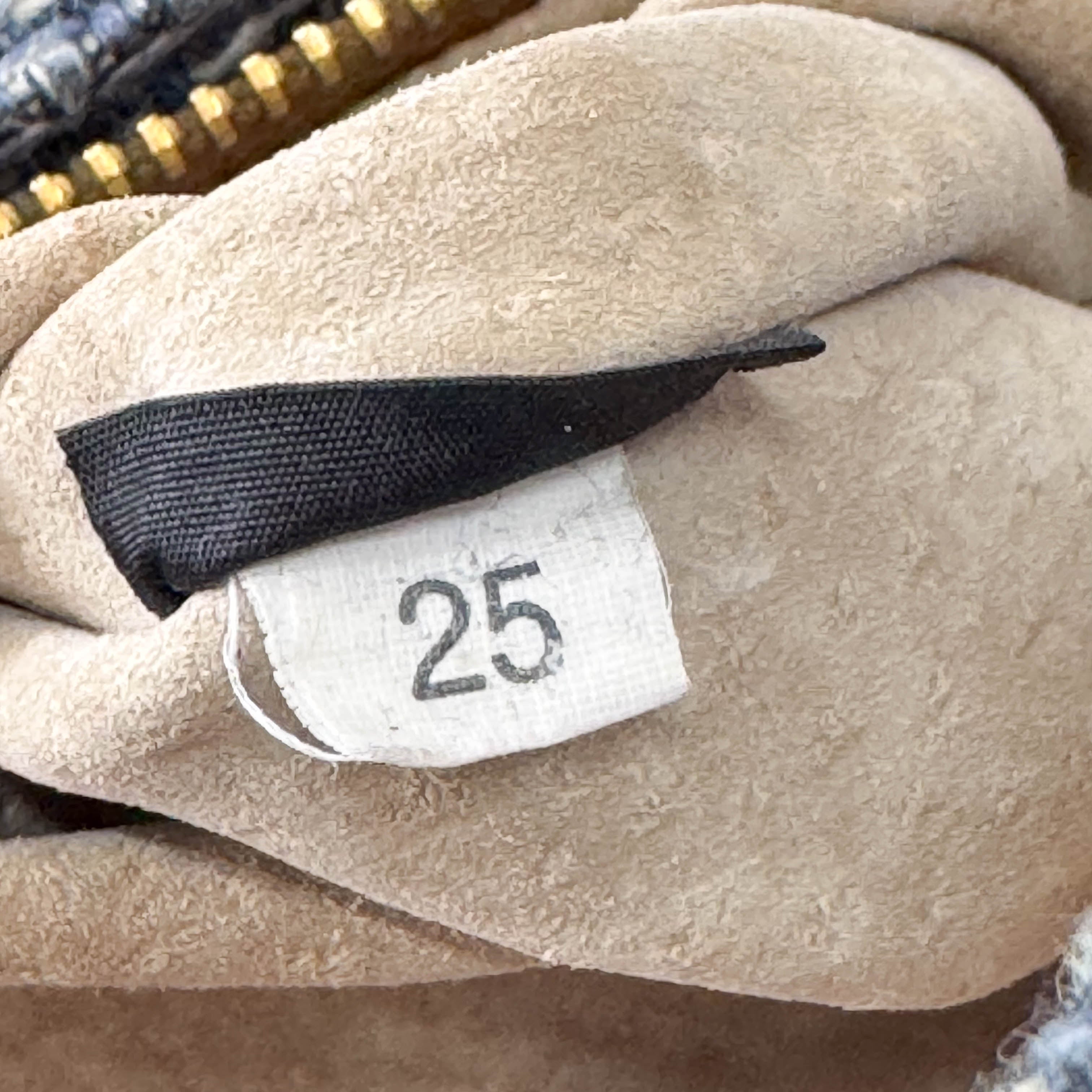 Blue Tweed Chain Shoulder Bag