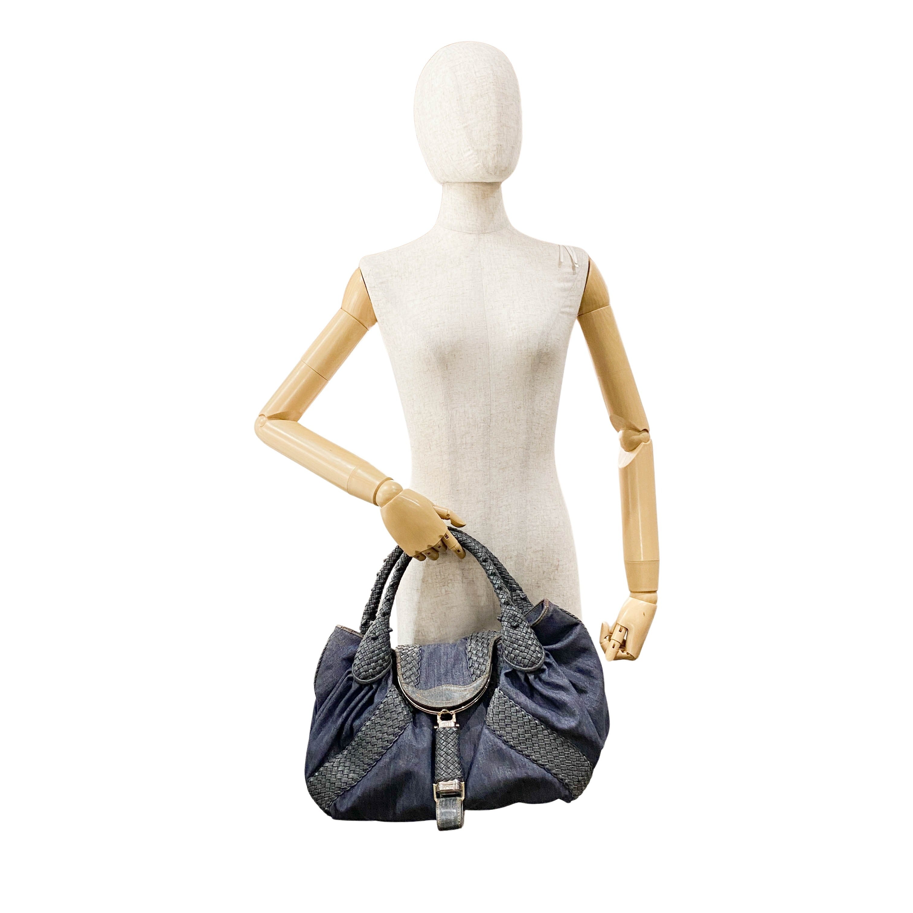 Spy Blue Denim Shoulder Bag