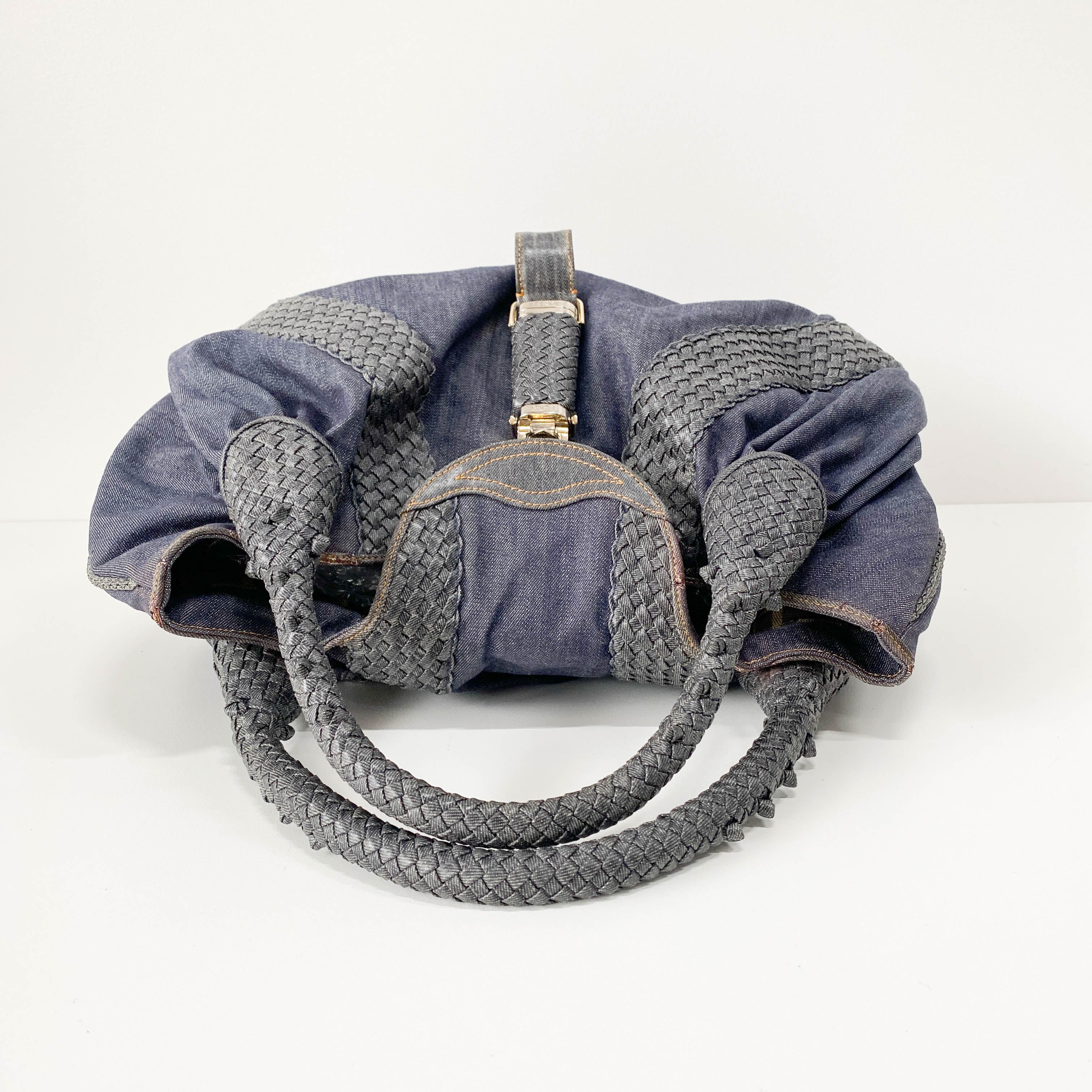 Spy Blue Denim Shoulder Bag