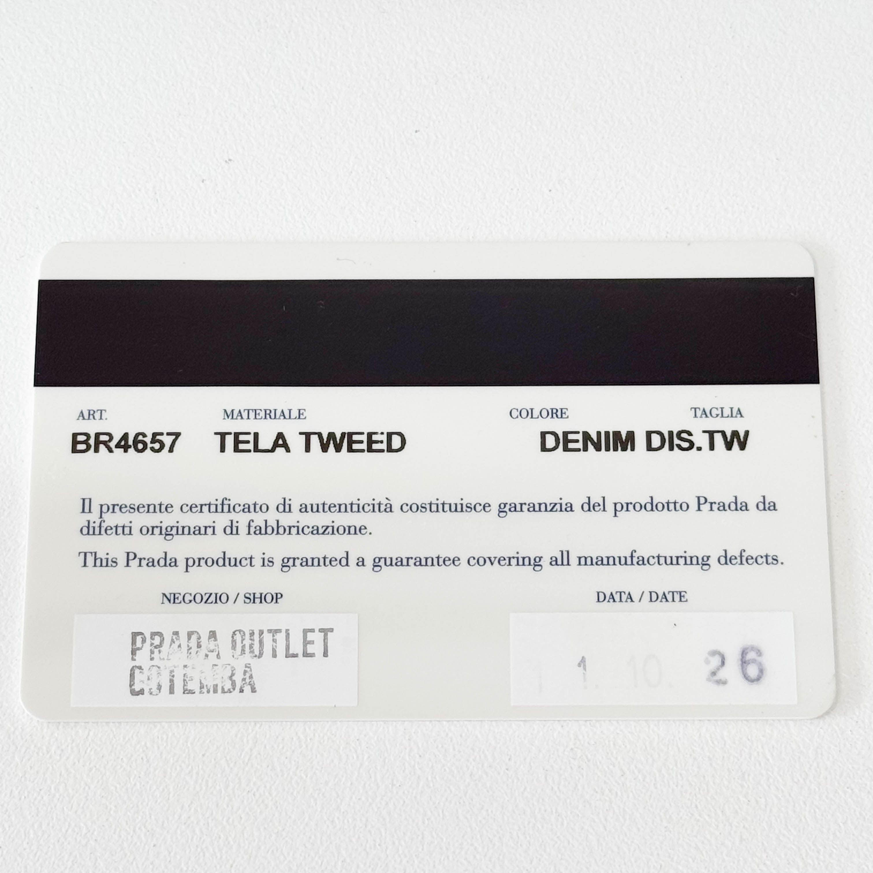 Blue Tweed Chain Shoulder Bag