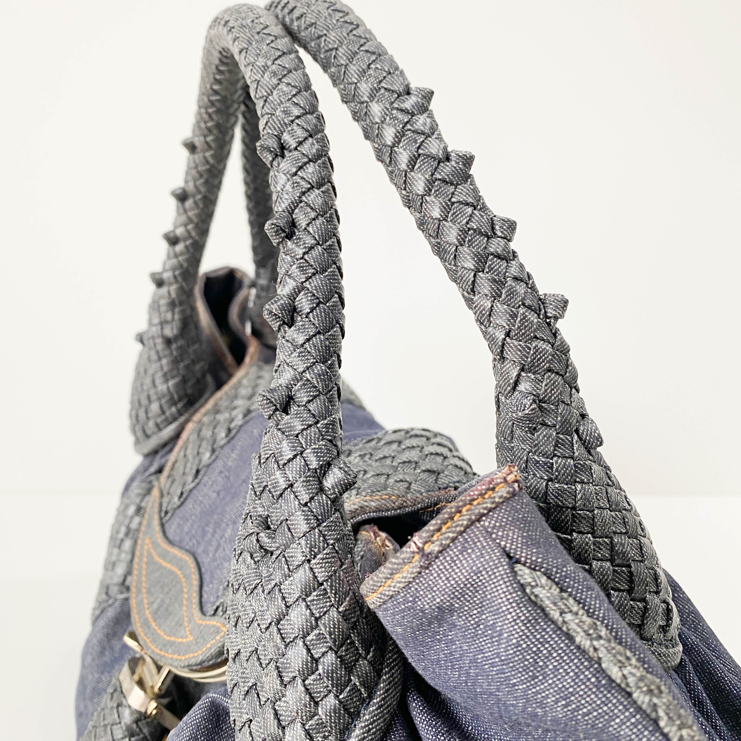 Spy Blue Denim Shoulder Bag