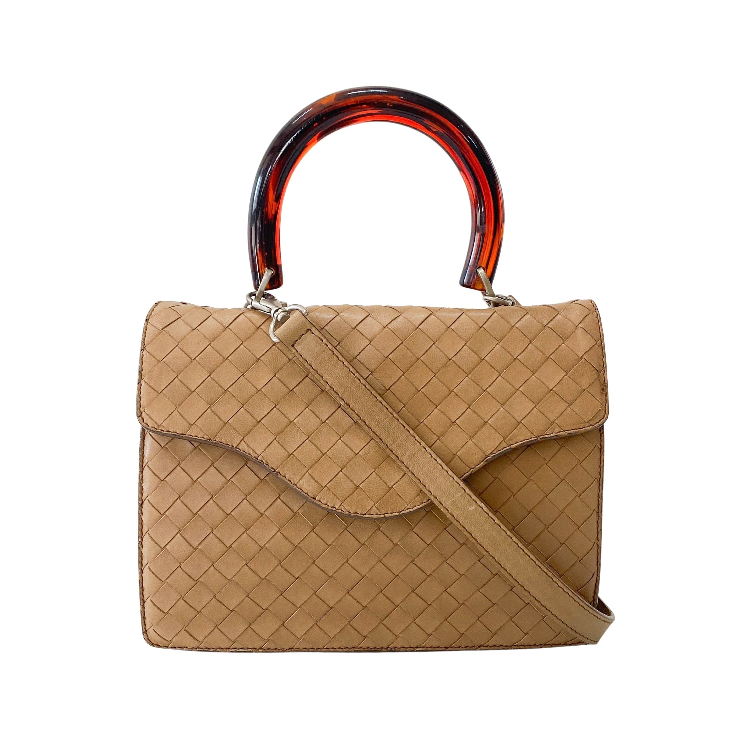 Intrecciato Mini Brown Leather Handbag