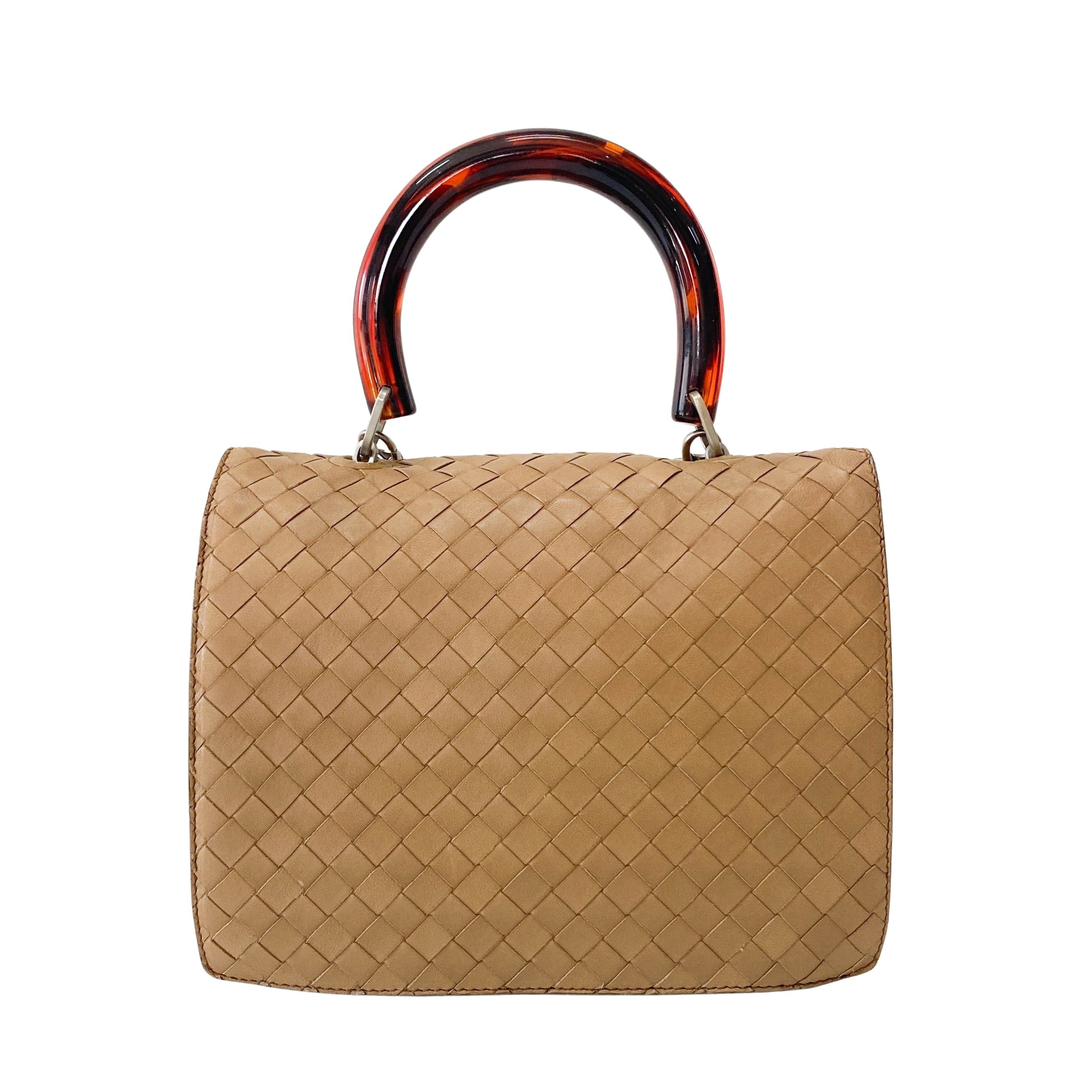 Intrecciato Mini Brown Leather Handbag