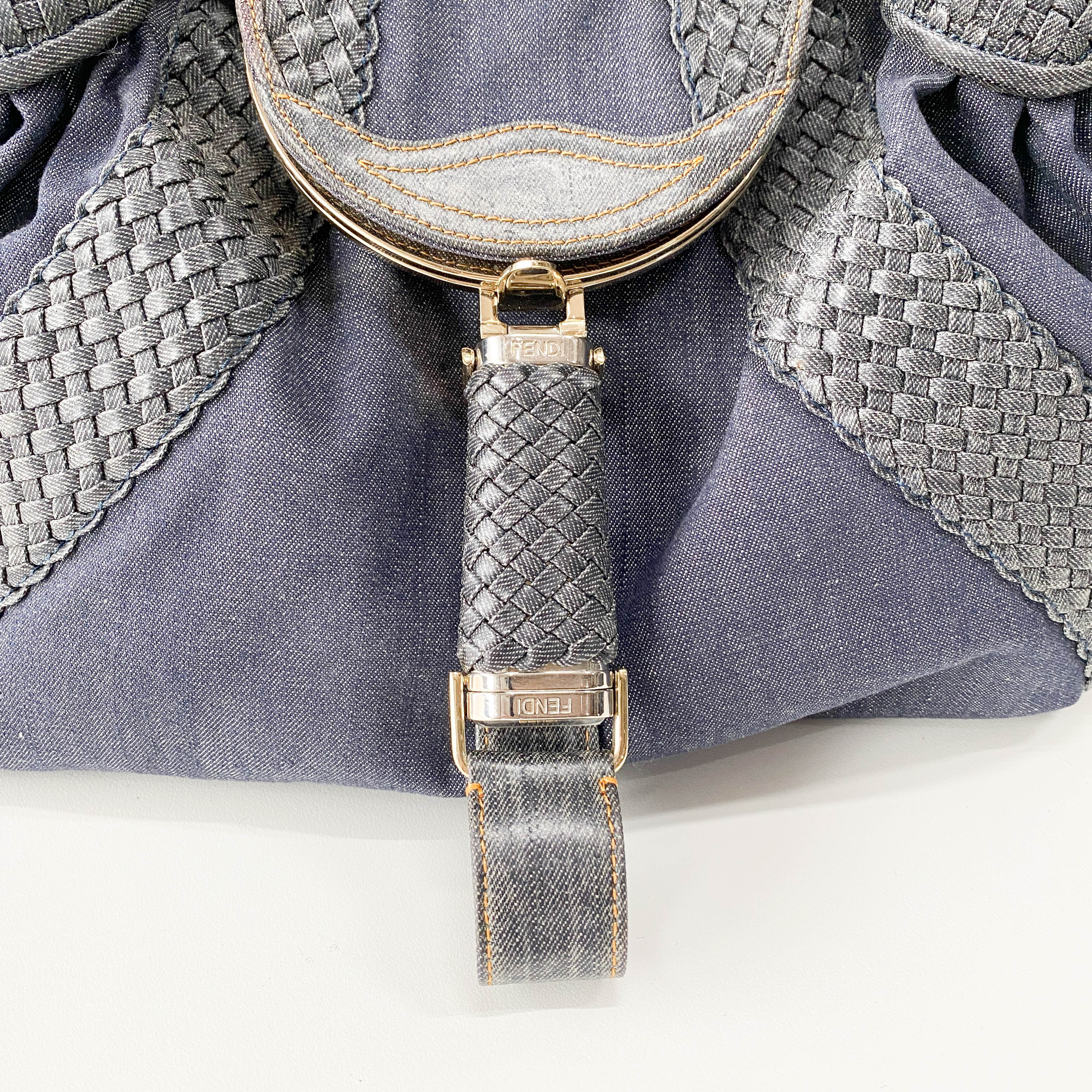 Spy Blue Denim Shoulder Bag