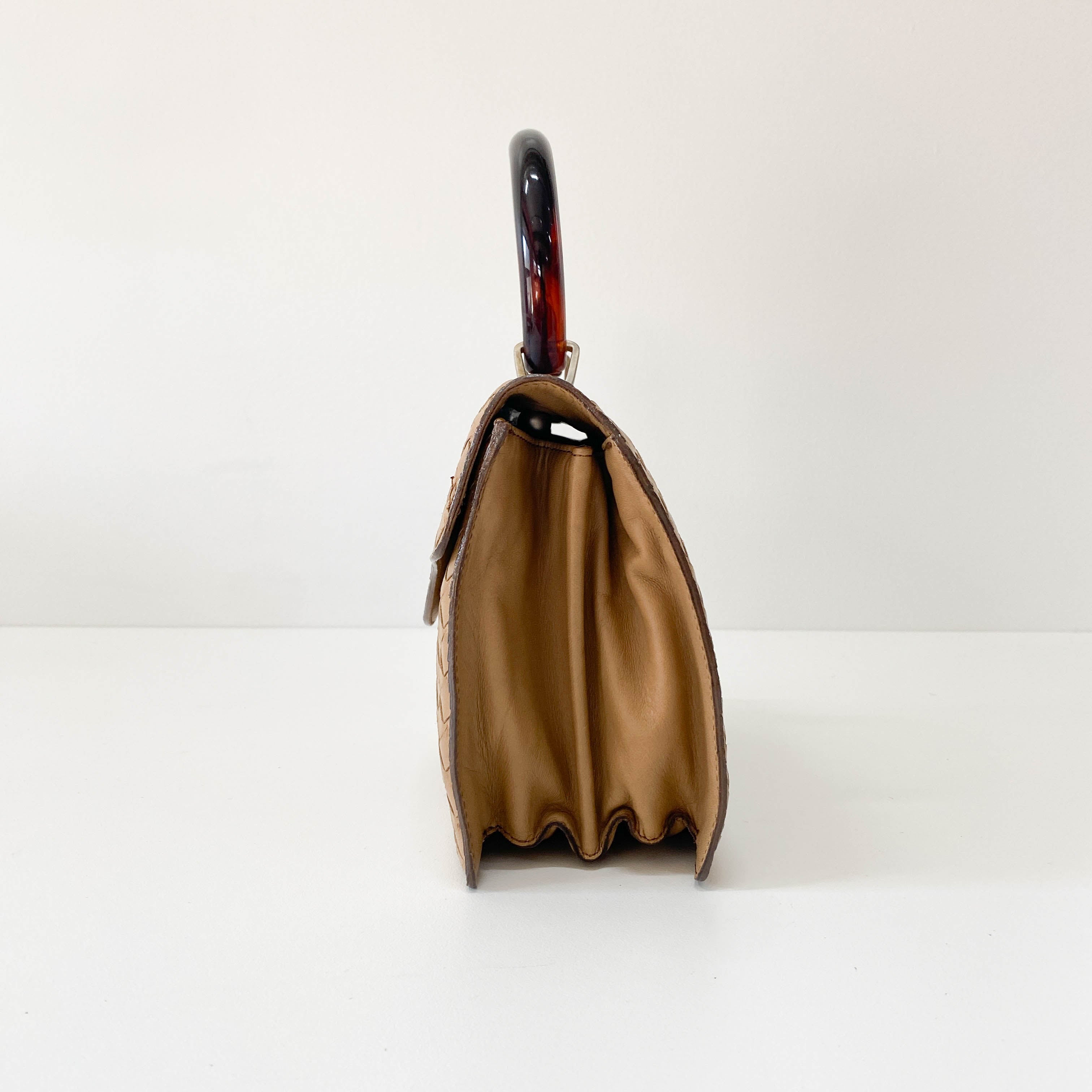 Intrecciato Mini Brown Leather Handbag