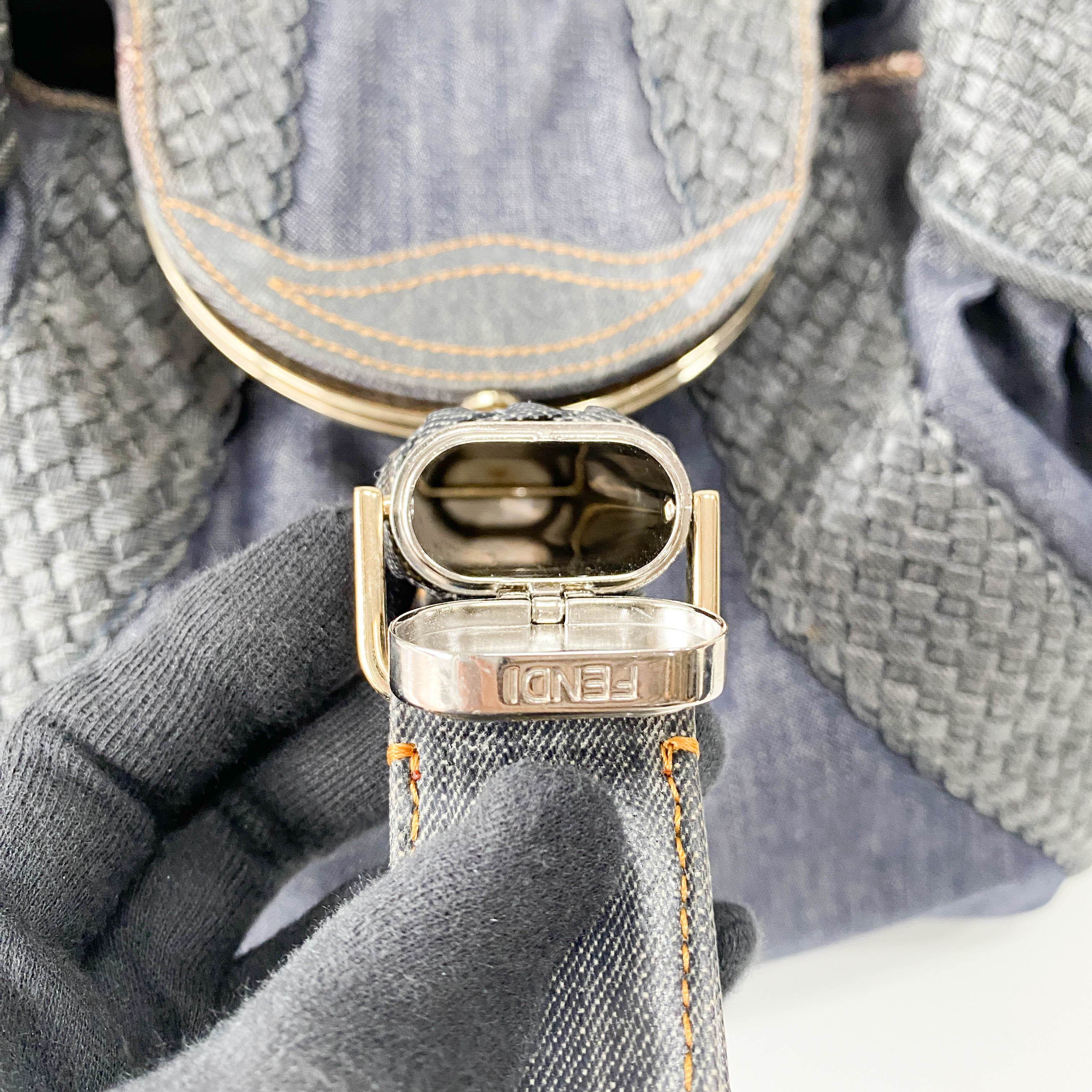 Spy Blue Denim Shoulder Bag