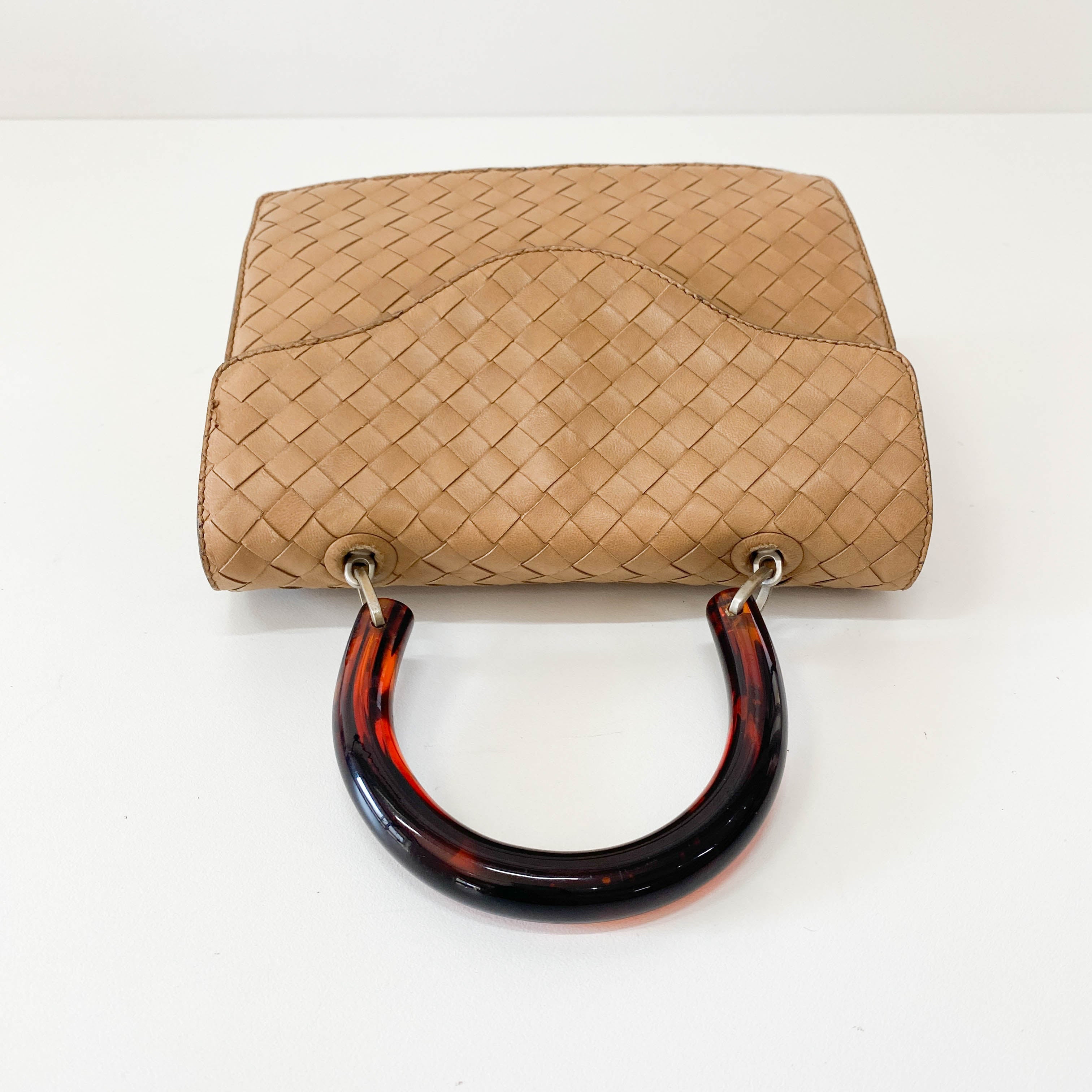 Intrecciato Mini Brown Leather Handbag