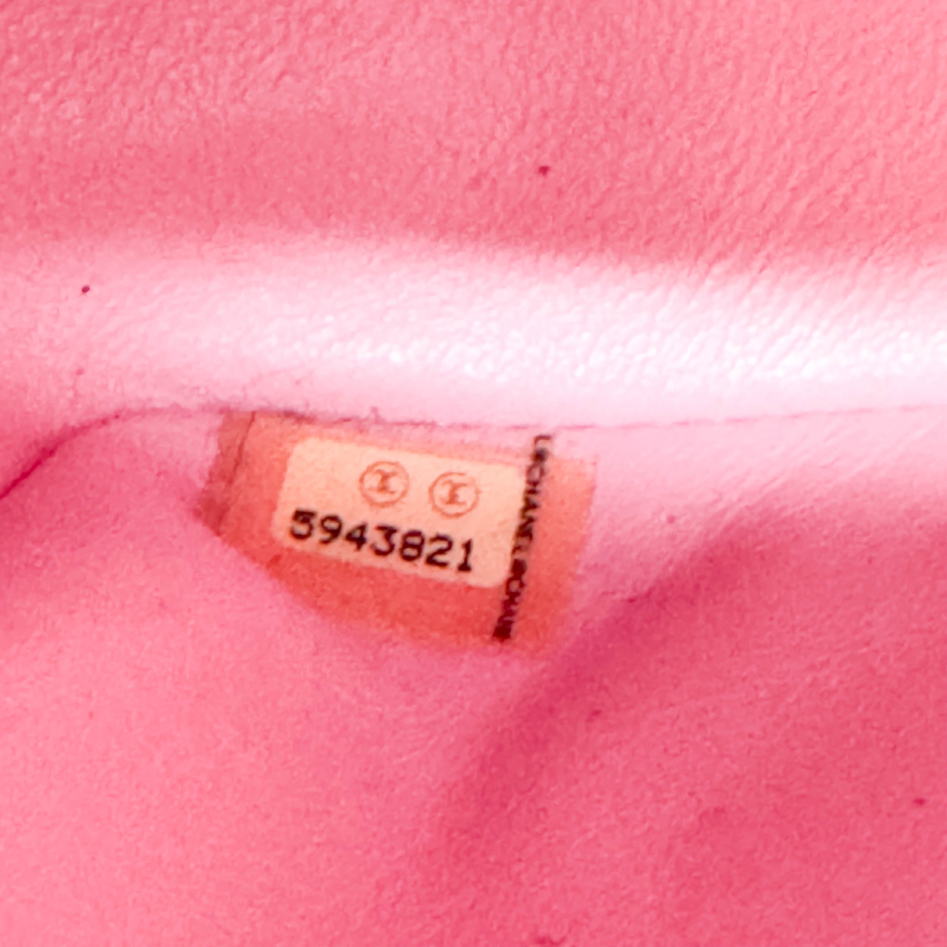 Timeless Classic Pink Cotton Single Flap Silver Chain Shoulder Bag