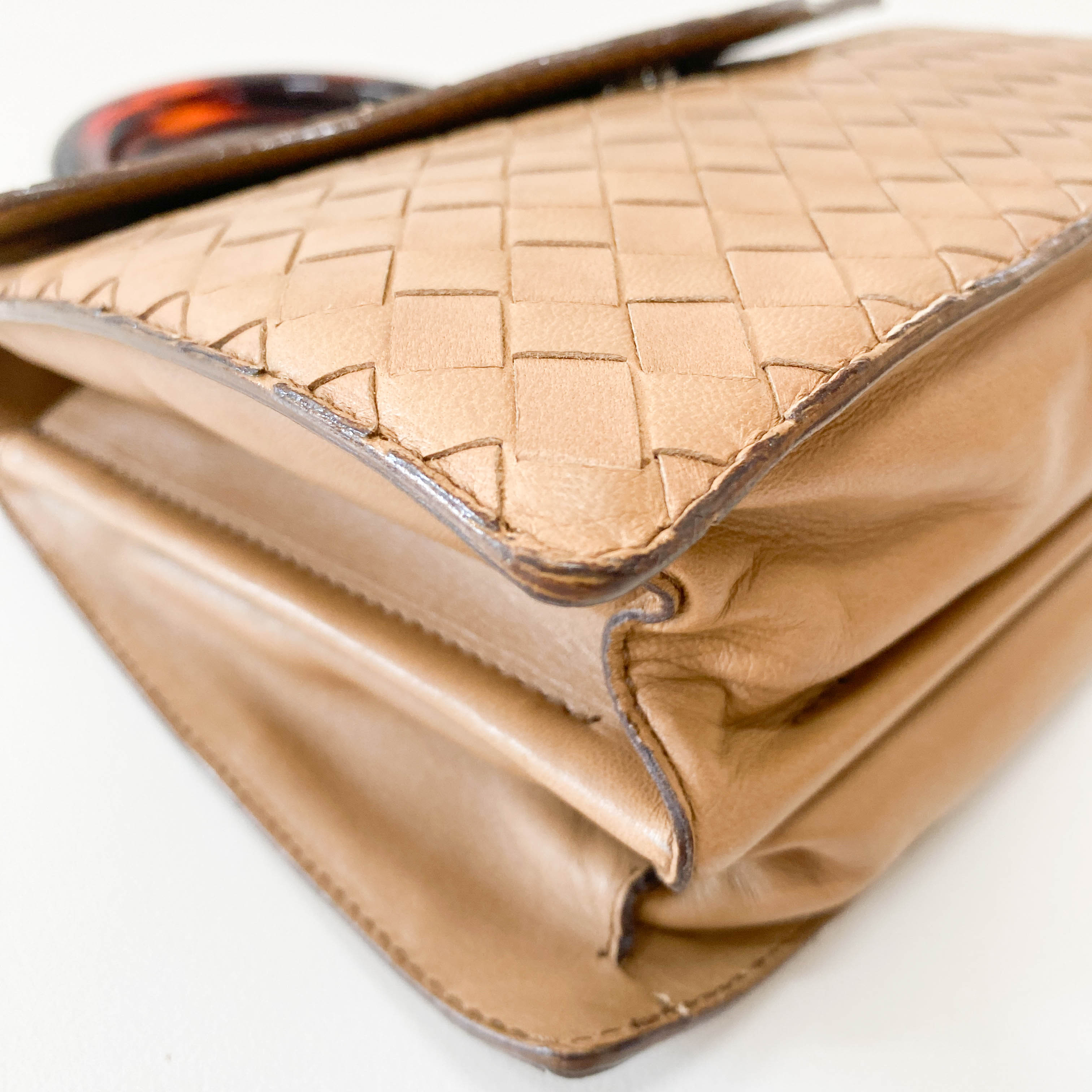 Intrecciato Mini Brown Leather Handbag